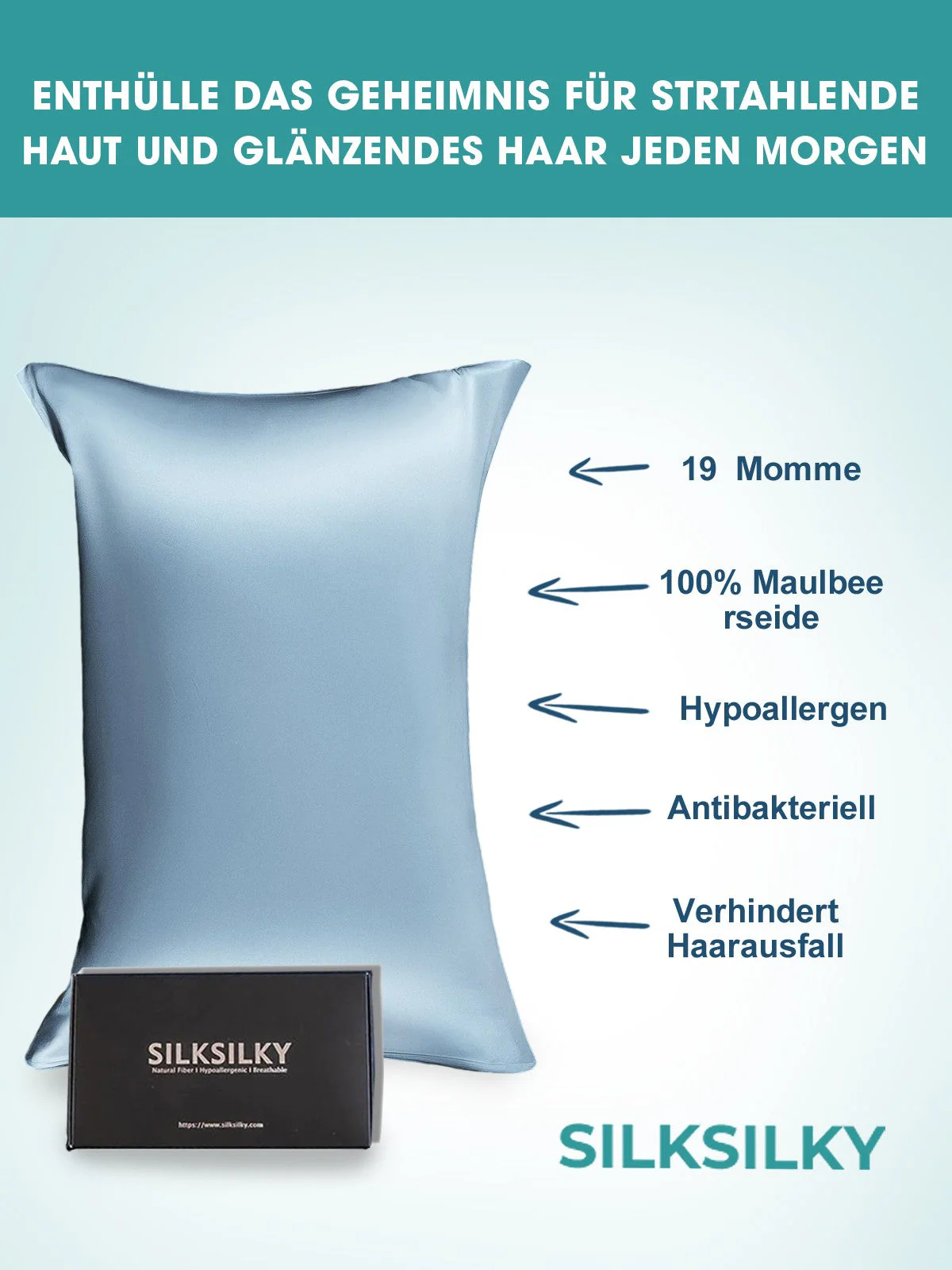 19Momme Seidenkissenbezug mit Versteckter Reißverschluss - Image 77