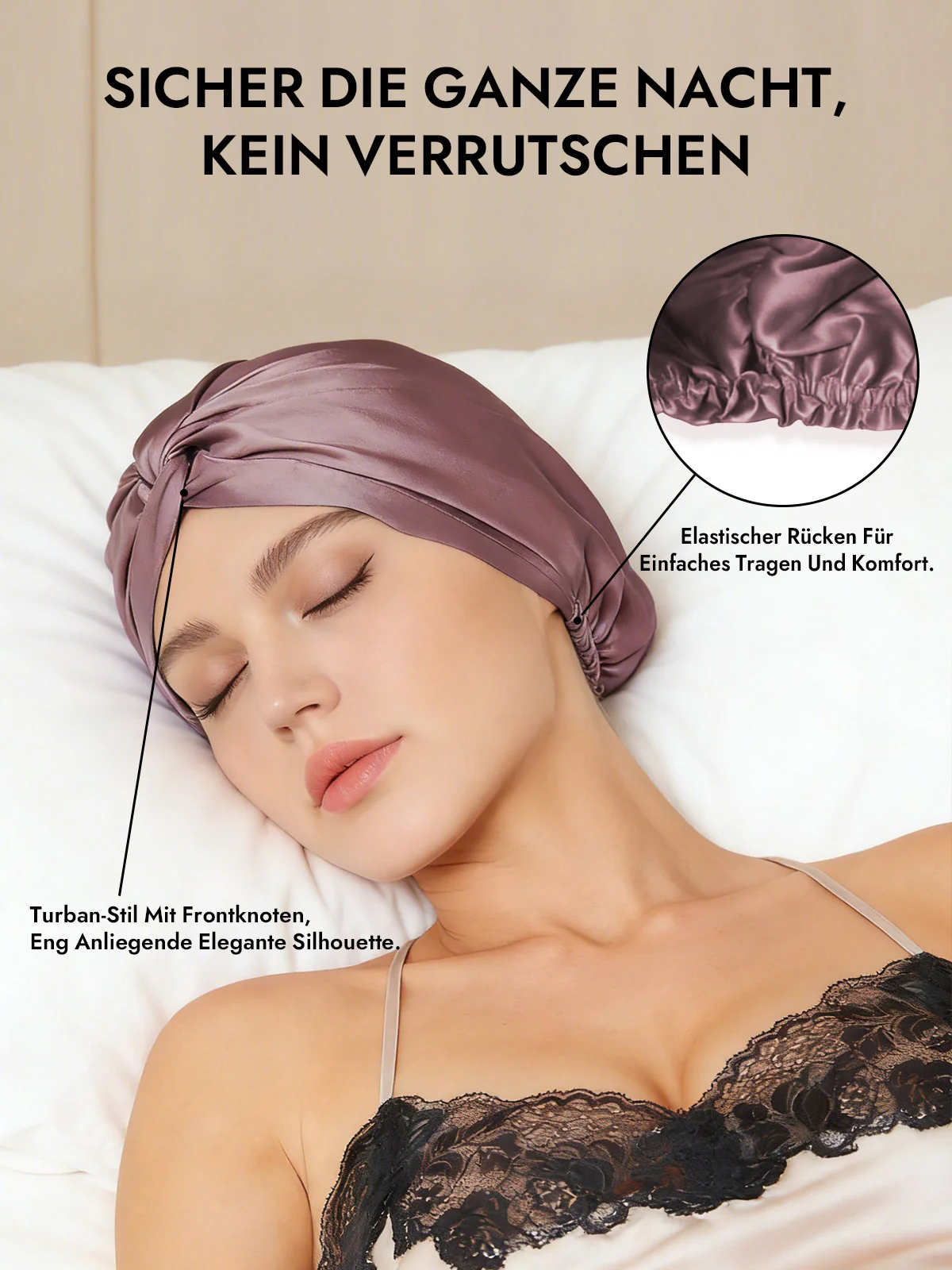 Reine Seide Knoten-Front Haarhaube - Image 14