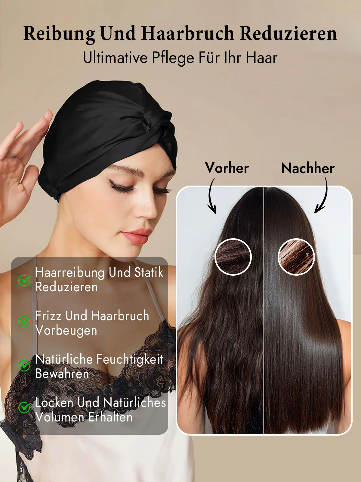 Reine Seide Knoten-Front Haarhaube - Image 21
