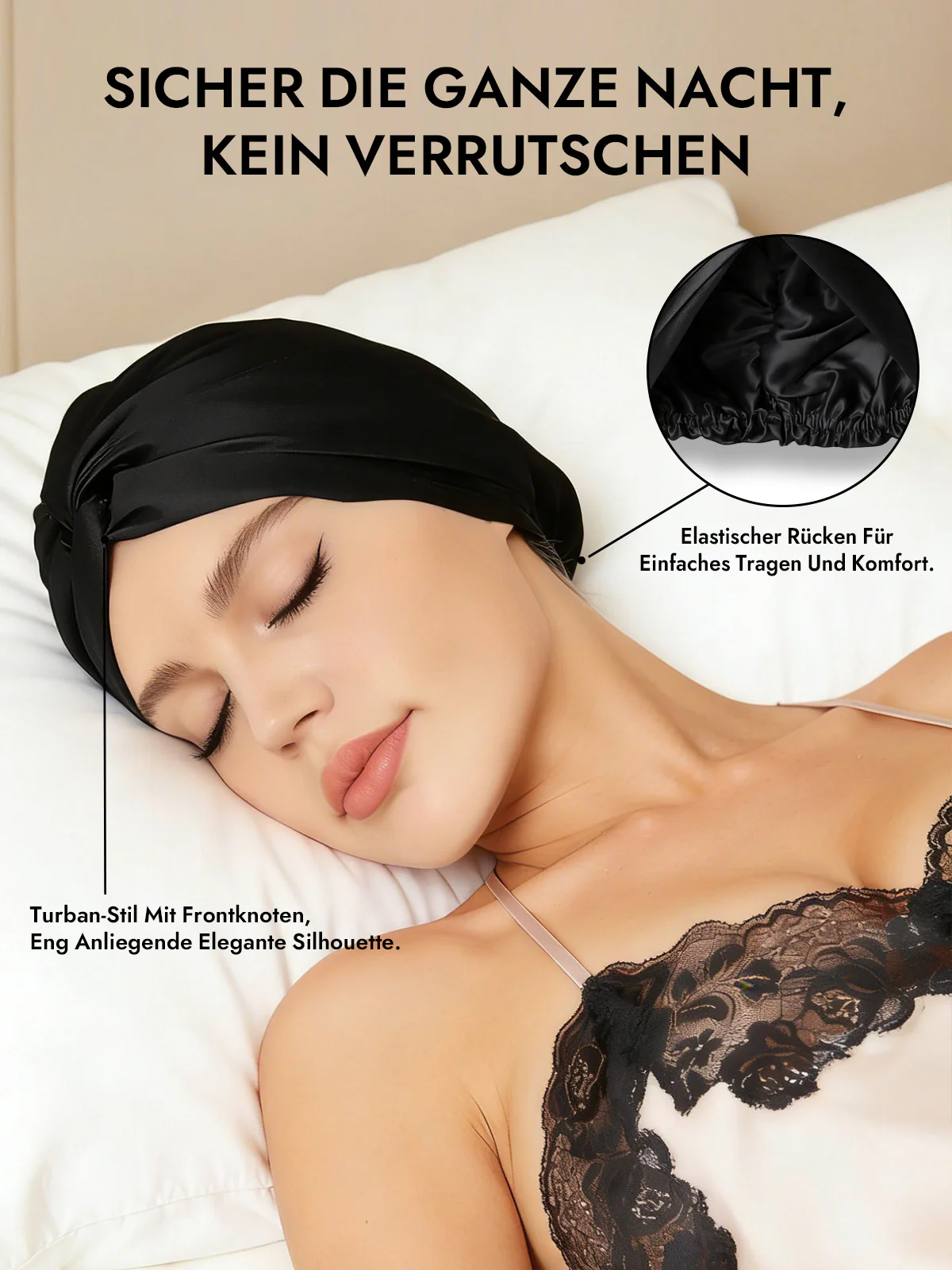 Reine Seide Knoten-Front Haarhaube - Image 22