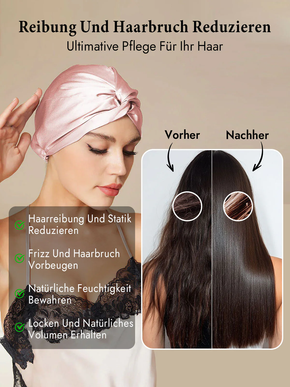 Reine Seide Knoten-Front Haarhaube - Image 29