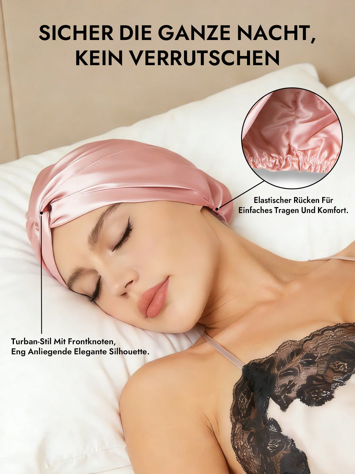 Reine Seide Knoten-Front Haarhaube - Image 30