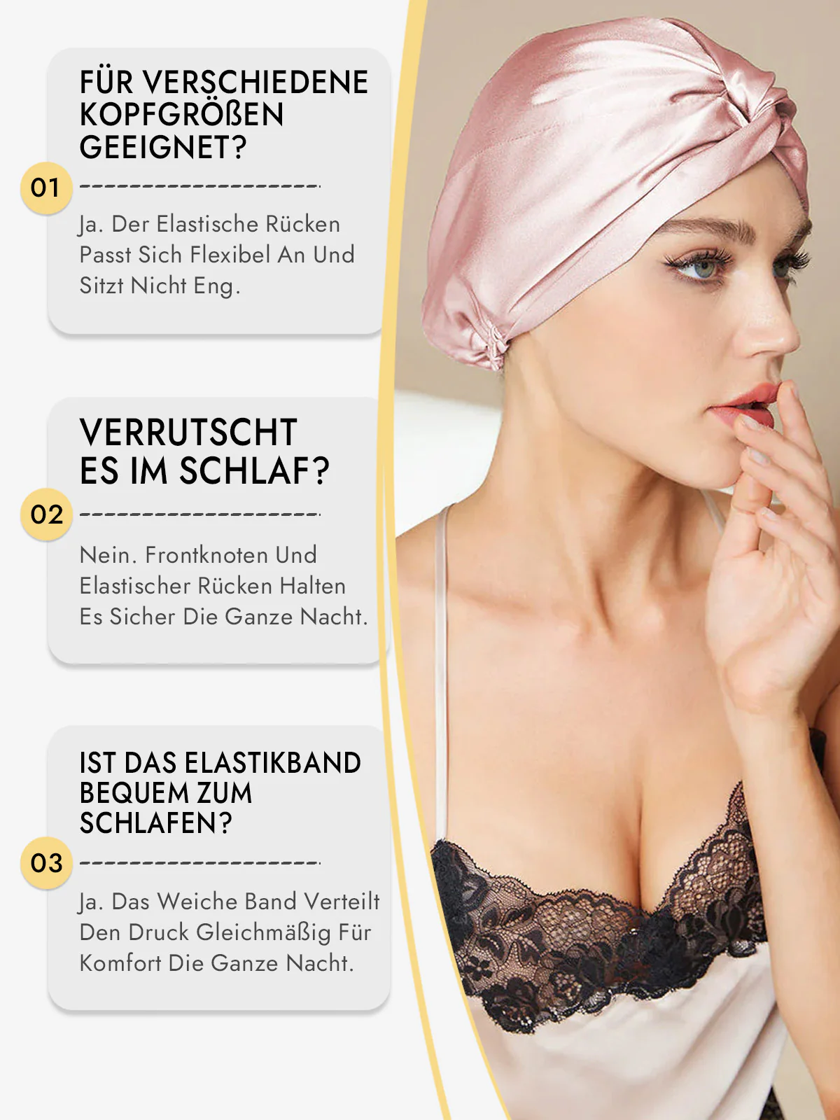 Reine Seide Knoten-Front Haarhaube - Image 32