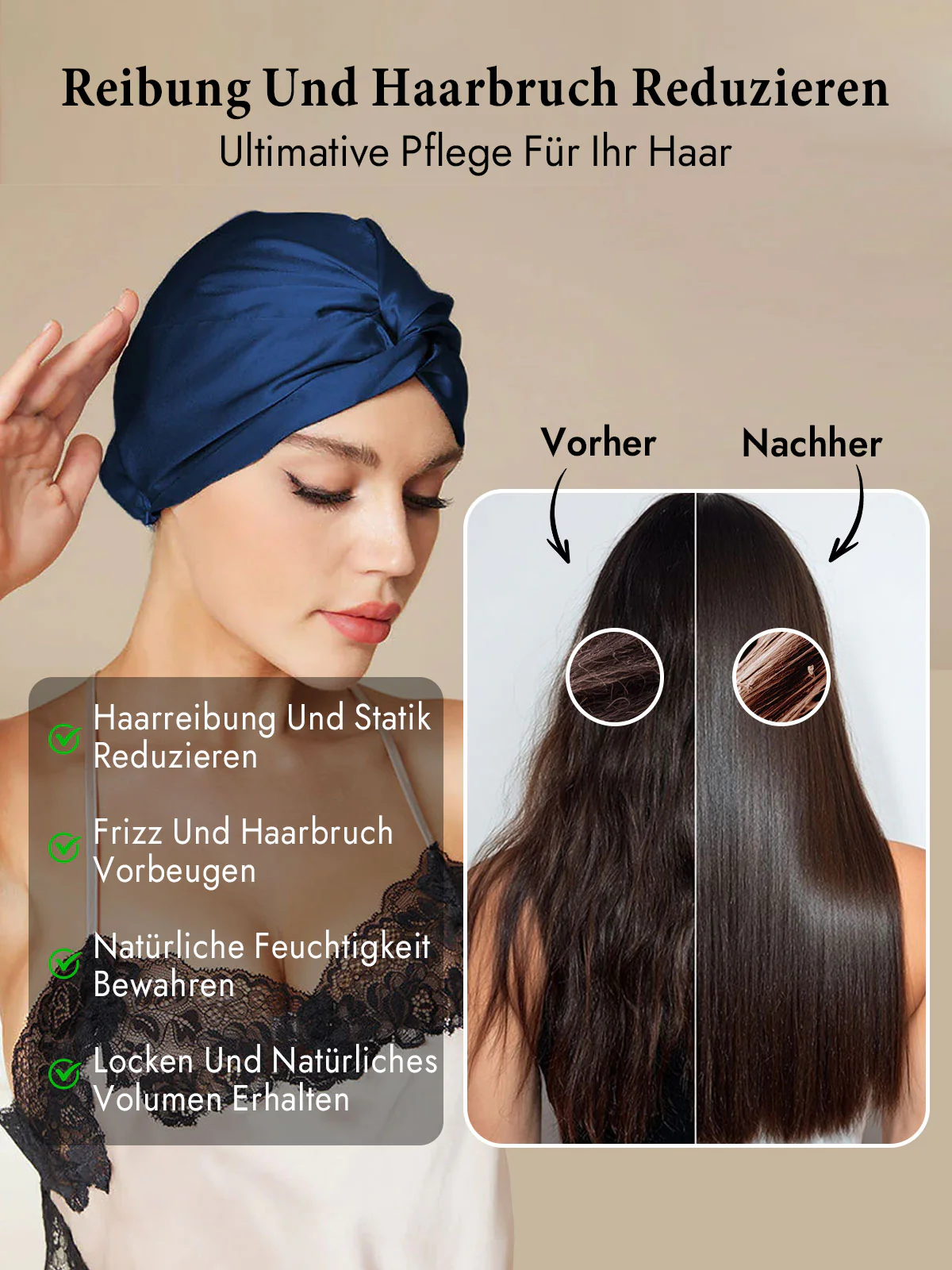 Reine Seide Knoten-Front Haarhaube - Image 37