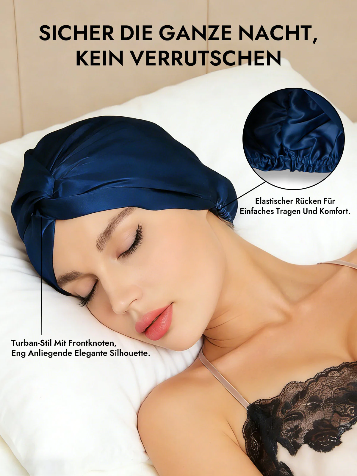 Reine Seide Knoten-Front Haarhaube - Image 38