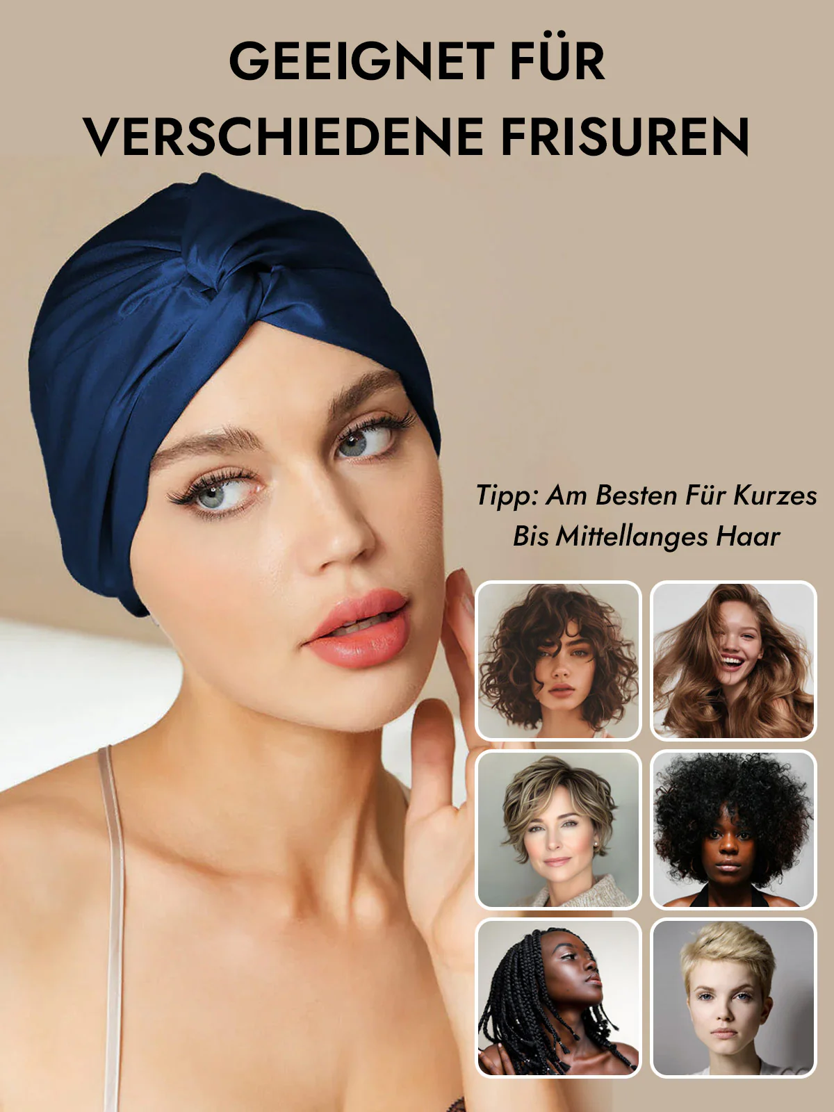 Reine Seide Knoten-Front Haarhaube - Image 39