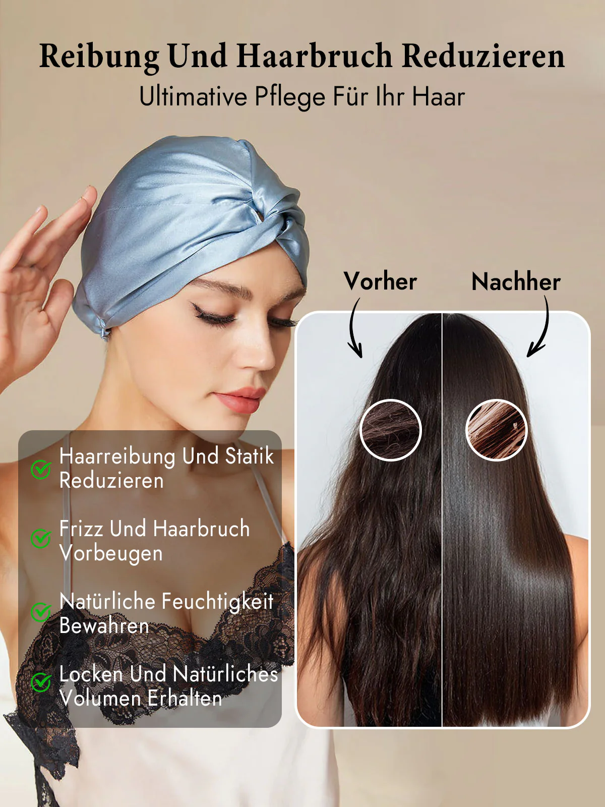Reine Seide Knoten-Front Haarhaube - Image 5