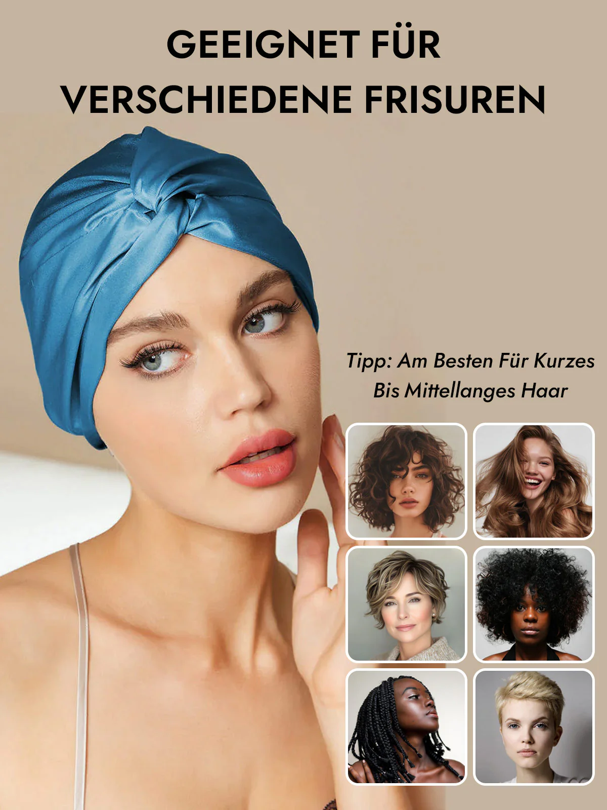 Reine Seide Knoten-Front Haarhaube - Image 55
