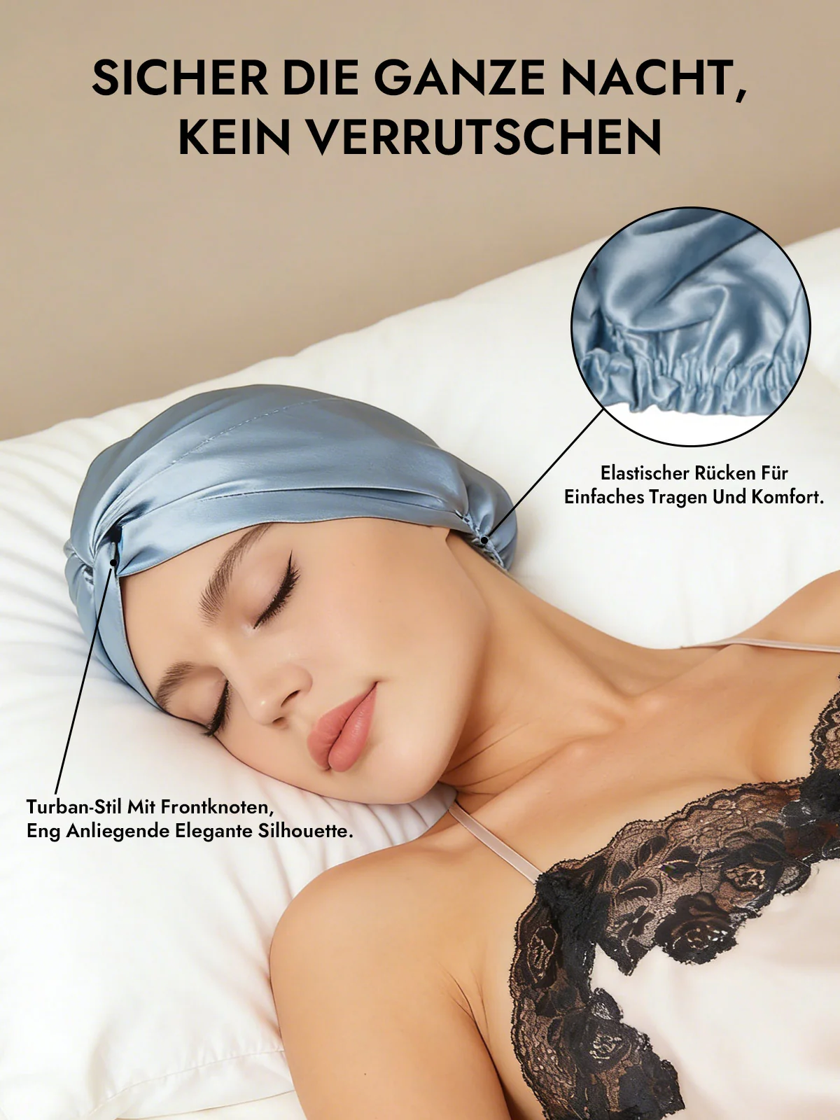 Reine Seide Knoten-Front Haarhaube - Image 6