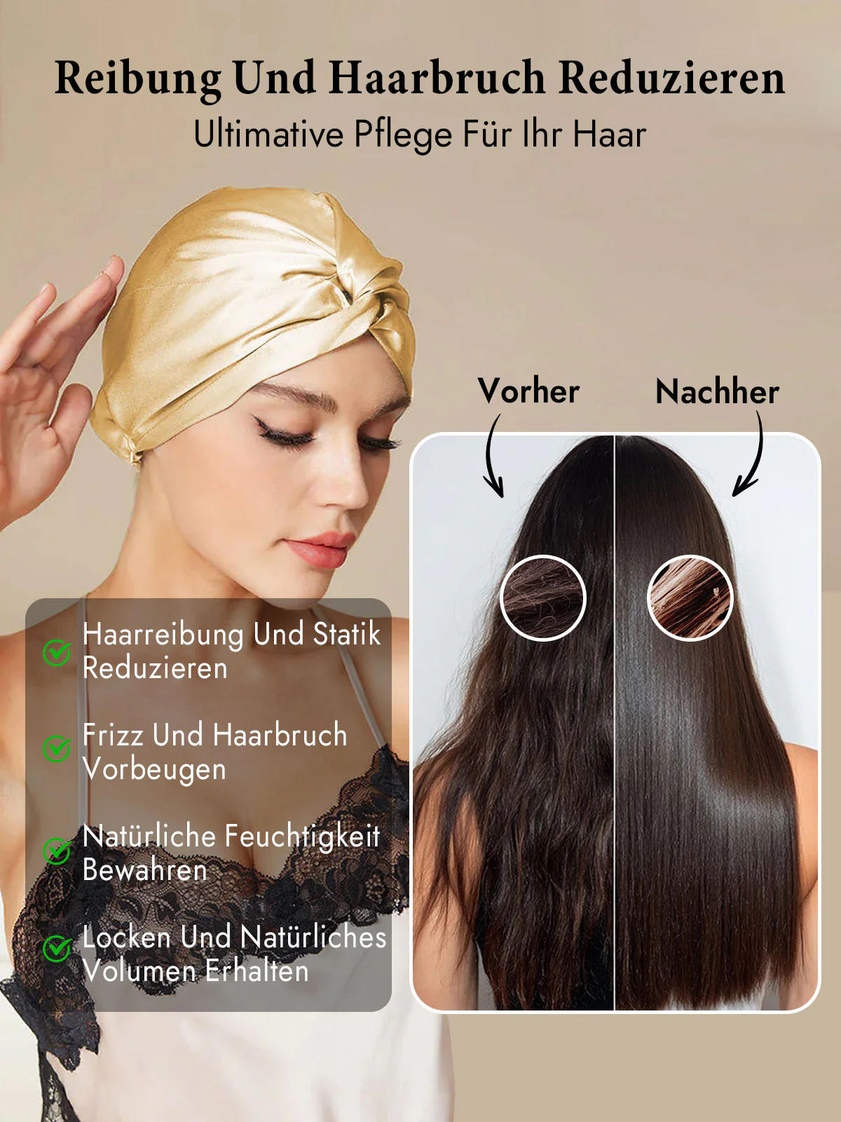 Reine Seide Knoten-Front Haarhaube - Image 61