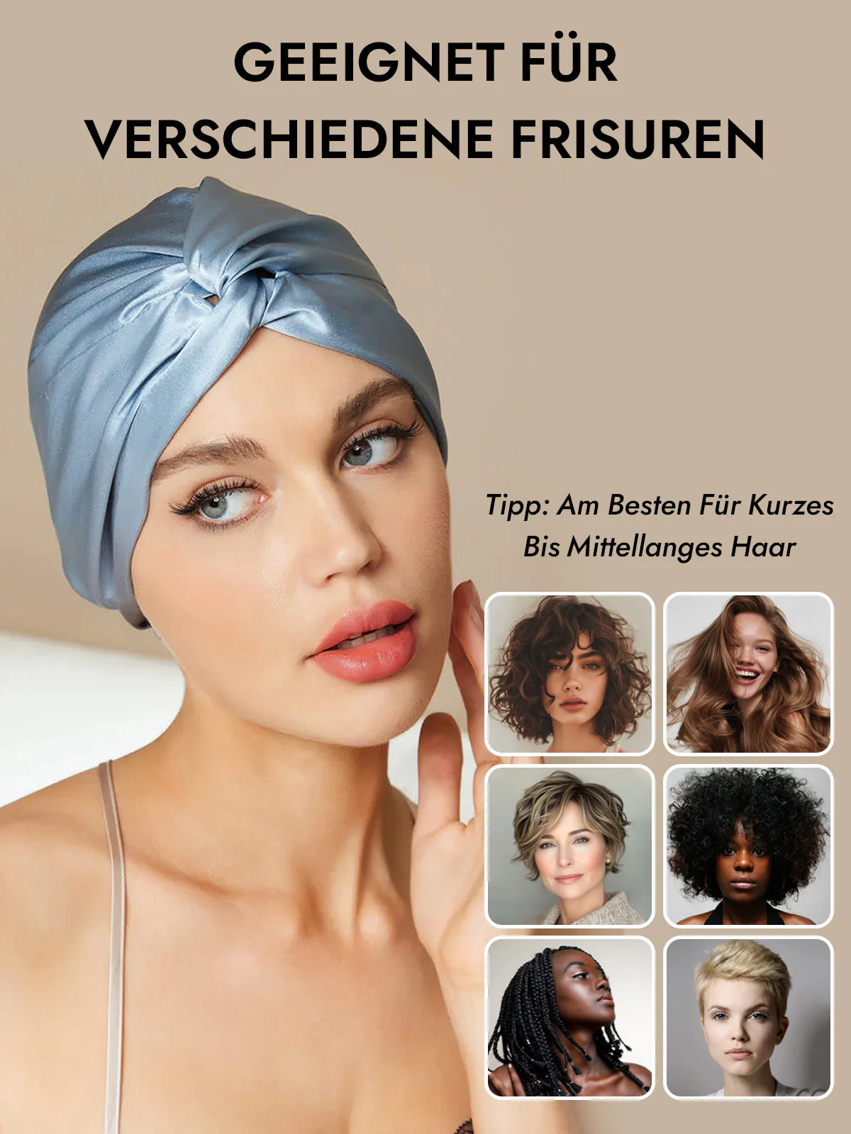 Reine Seide Knoten-Front Haarhaube - Image 7