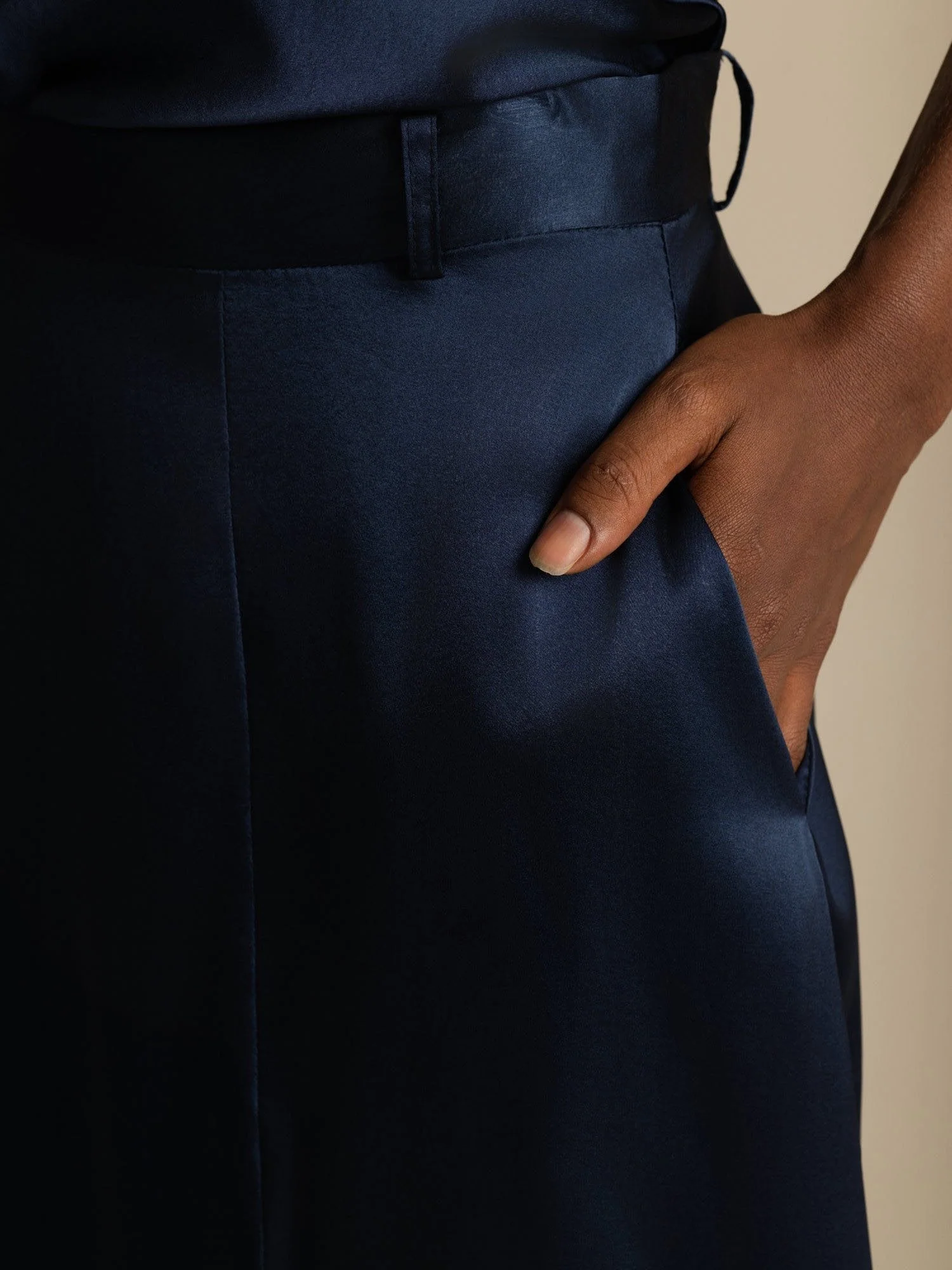 19 Momme Seiden Midirock Mit Hohem Bund In A Linie Mit Taschen - Image 7
