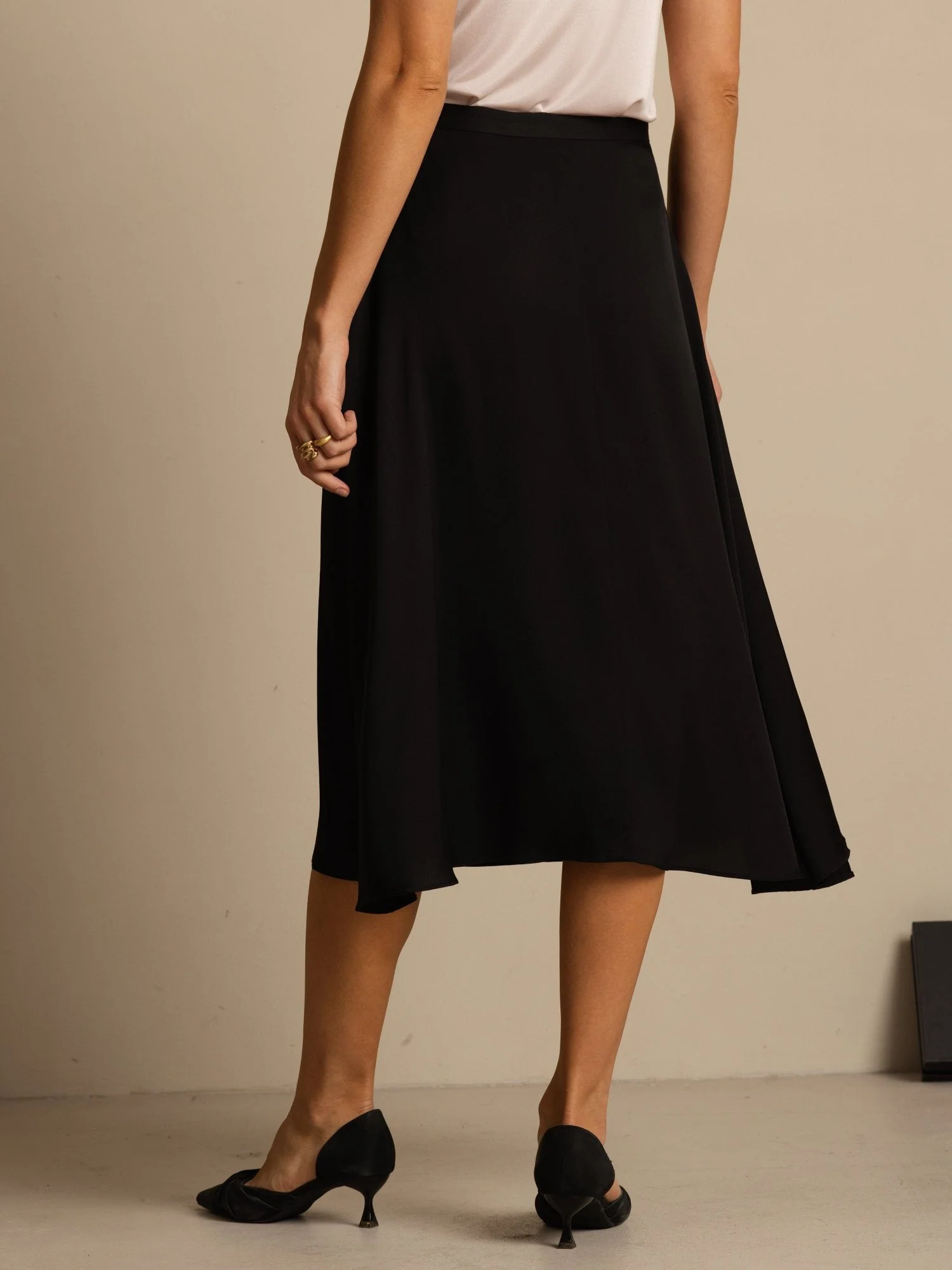 19Momme Seiden High Waist A-Linie Plissierter Midi Rock mit Taschen - Image 9