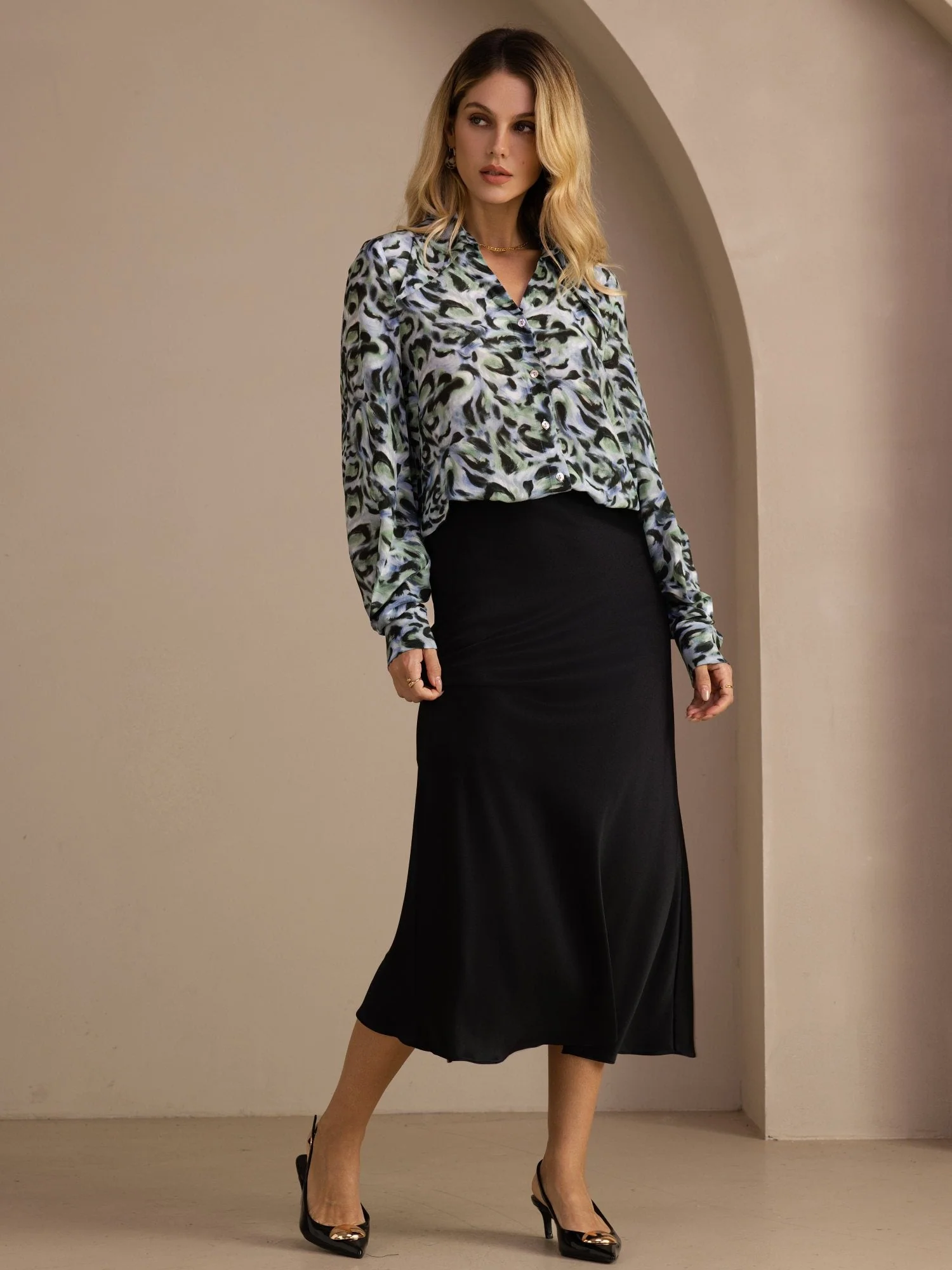 19Momme Seide Maxirock Mit Hoher Taille - Image 14