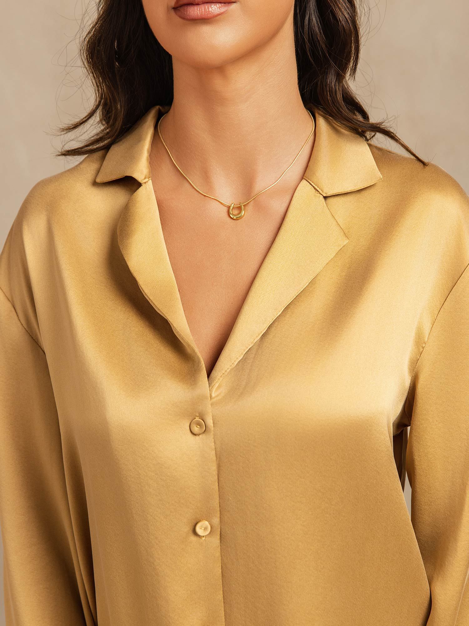 19Momme Waschbare Seide Langarm Notch Kragen Damen Schlafanzug Set - Image 28