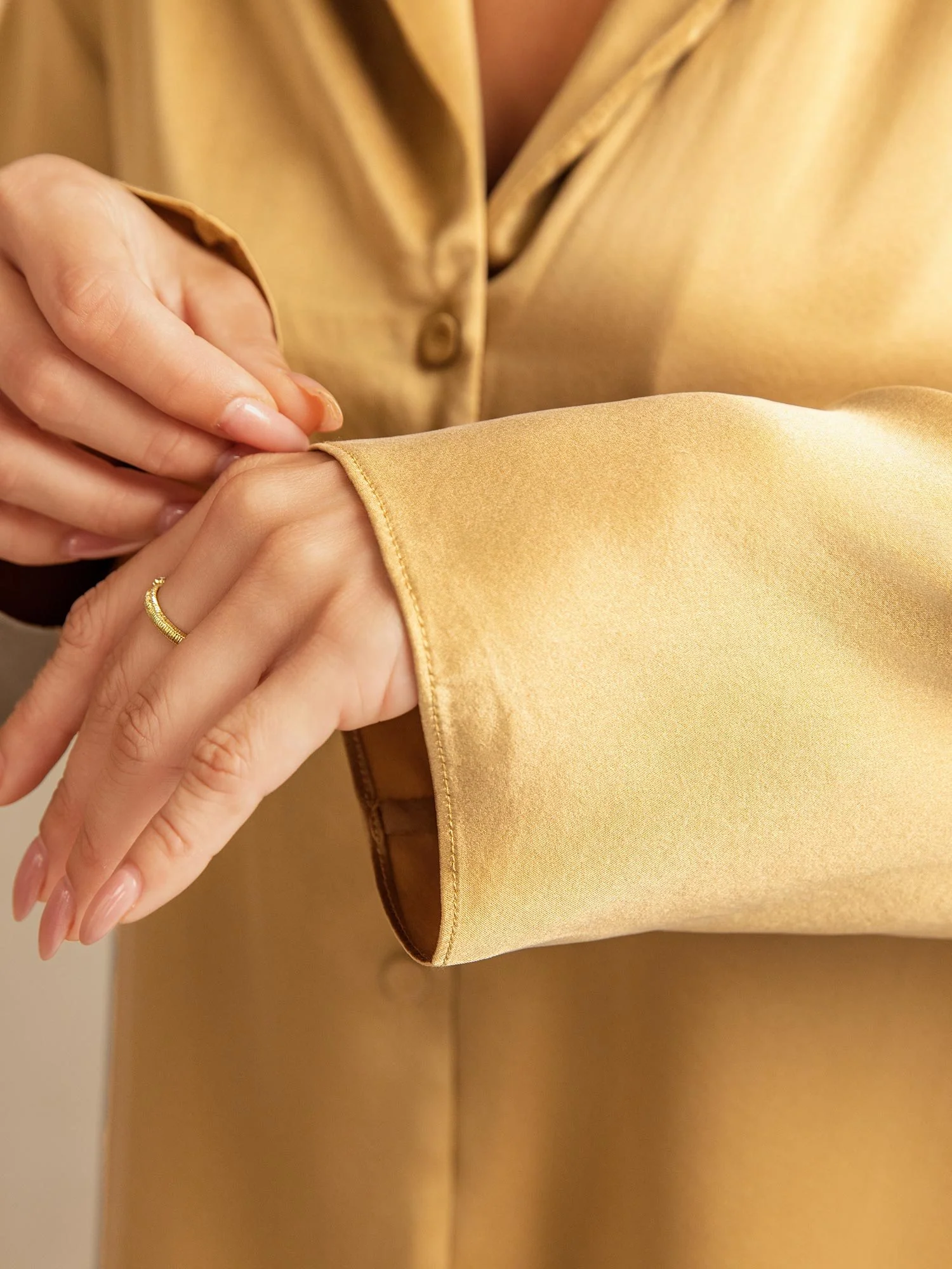 19Momme Waschbare Seide Langarm Notch Kragen Damen Schlafanzug Set - Image 30