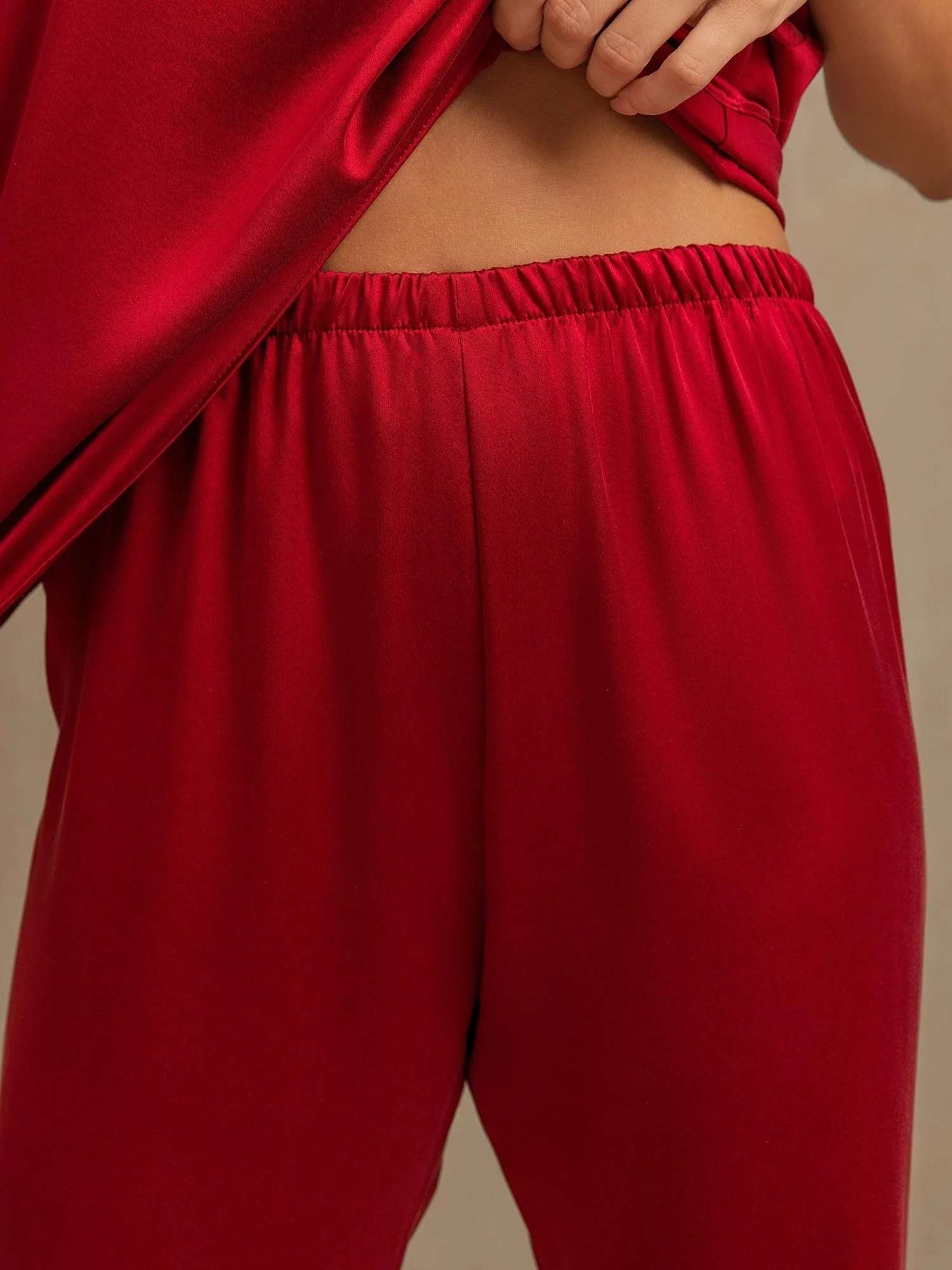 19Momme Waschbare Seide Tanktop & Weite Hosen Set - Image 18