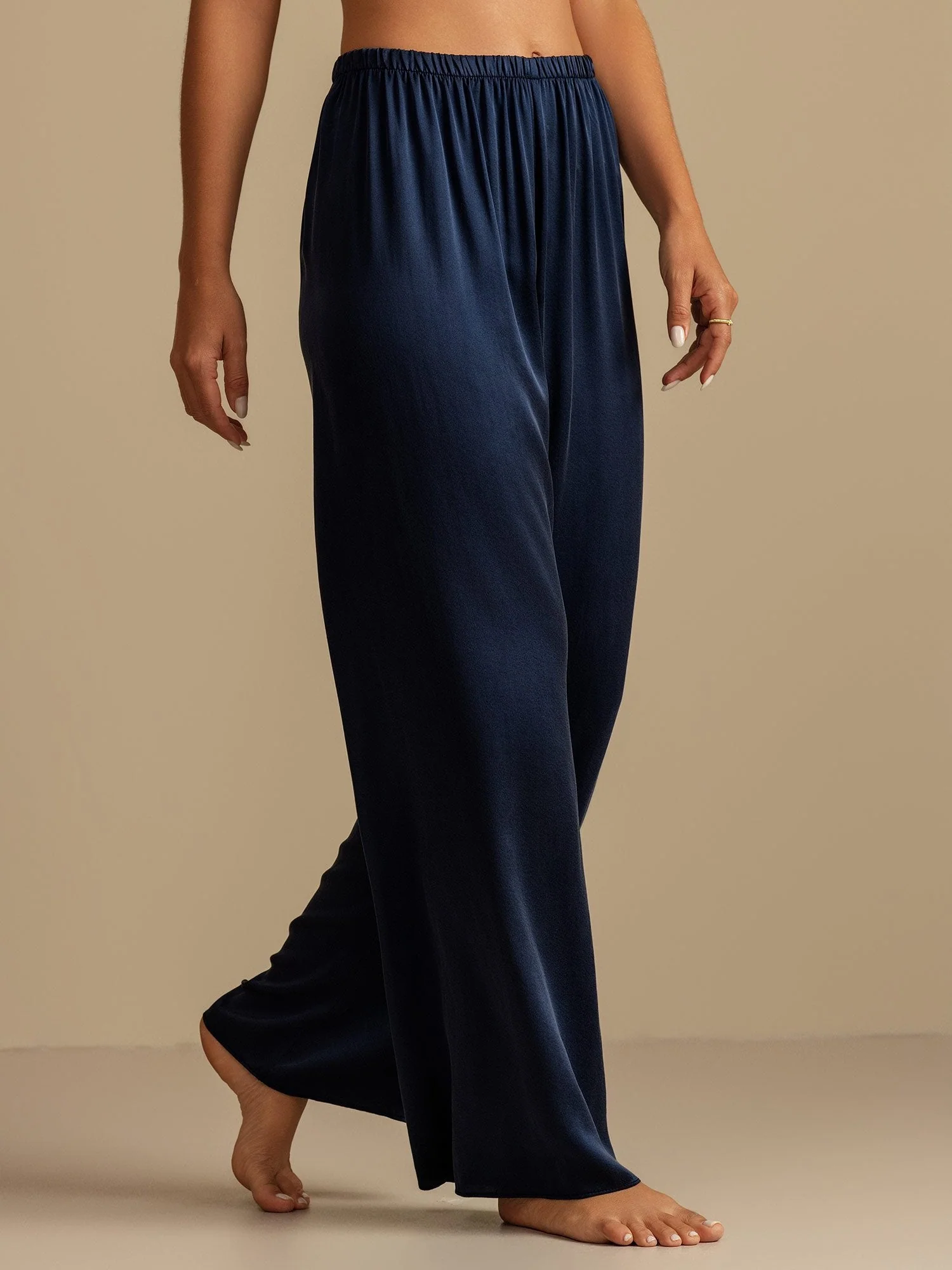 19Momme Waschbare Seidenweite Hose Damen Schlafhose mit Elastischem Bund - Image 10