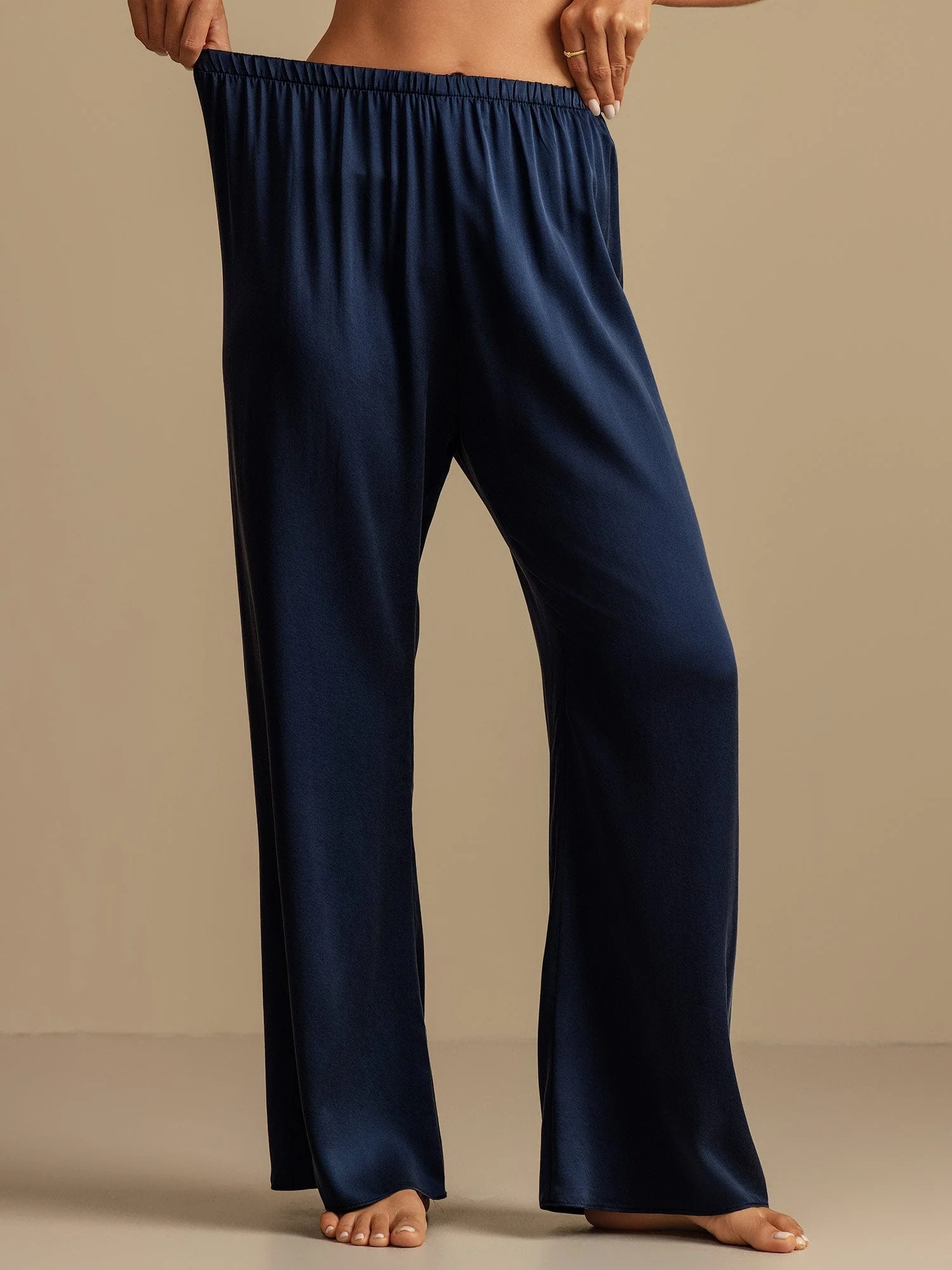 19Momme Waschbare Seidenweite Hose Damen Schlafhose mit Elastischem Bund - Image 12