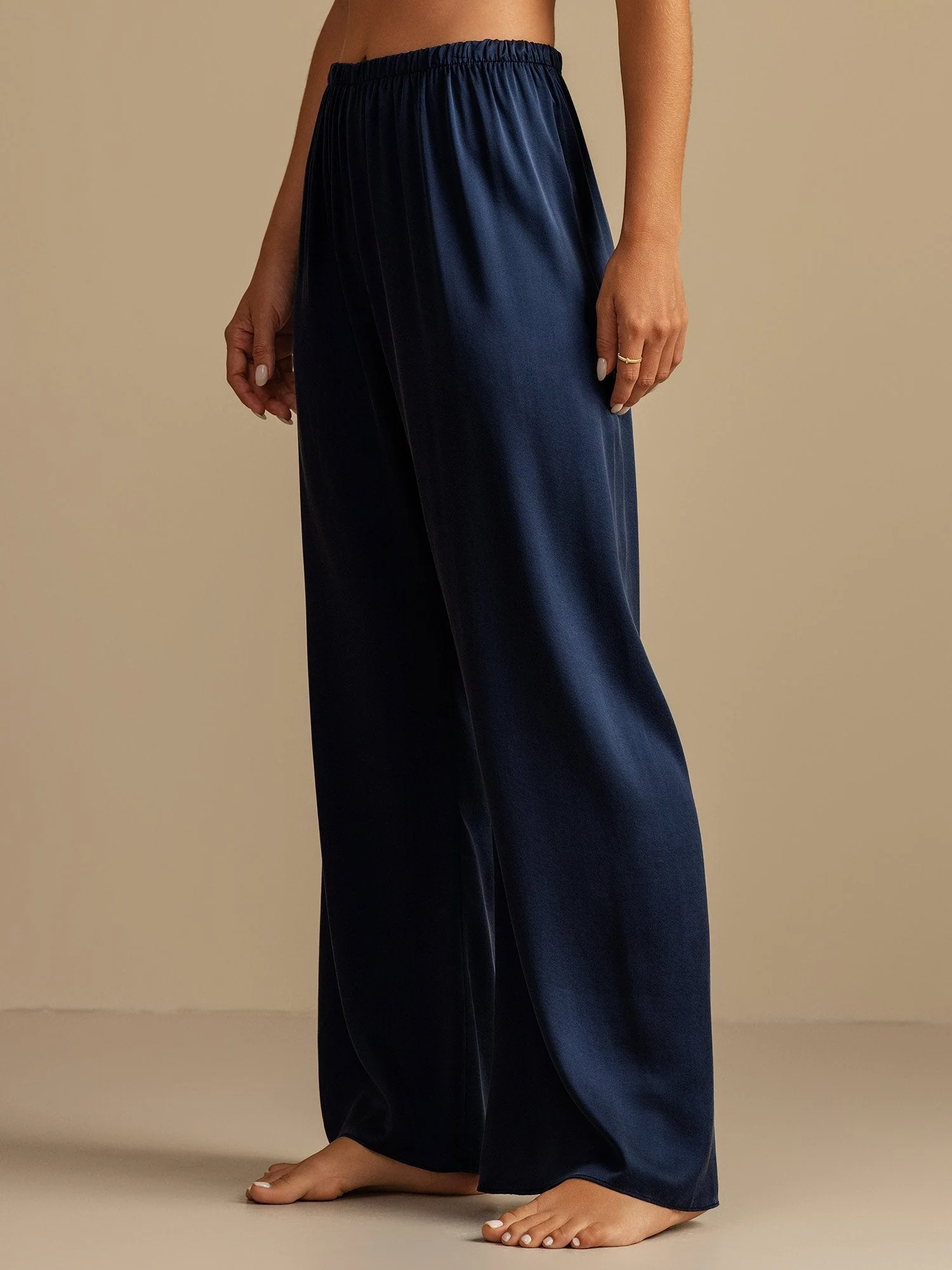 19Momme Waschbare Seidenweite Hose Damen Schlafhose mit Elastischem Bund - Image 14