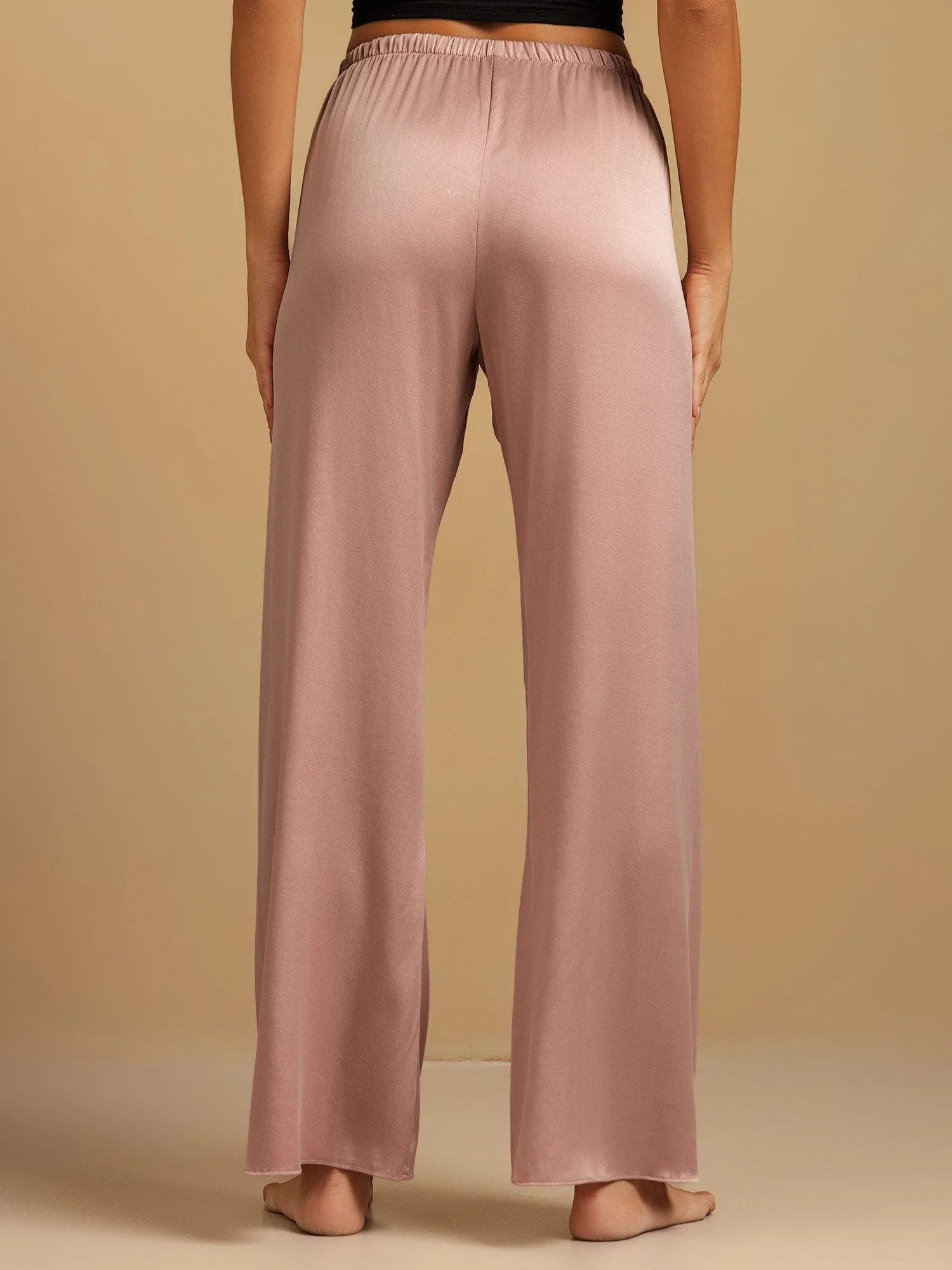 19Momme Waschbare Seidenweite Hose Damen Schlafhose mit Elastischem Bund - Image 17