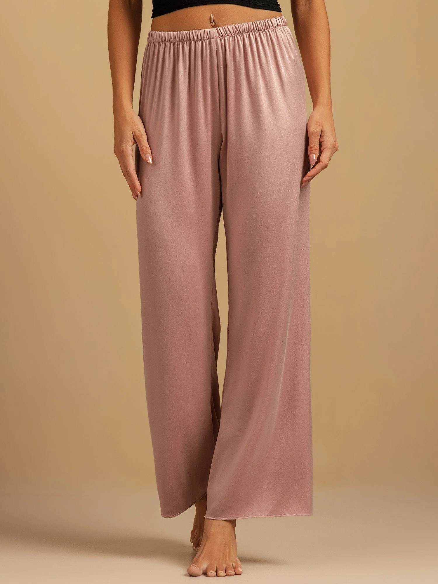 19Momme Waschbare Seidenweite Hose Damen Schlafhose mit Elastischem Bund - Image 18