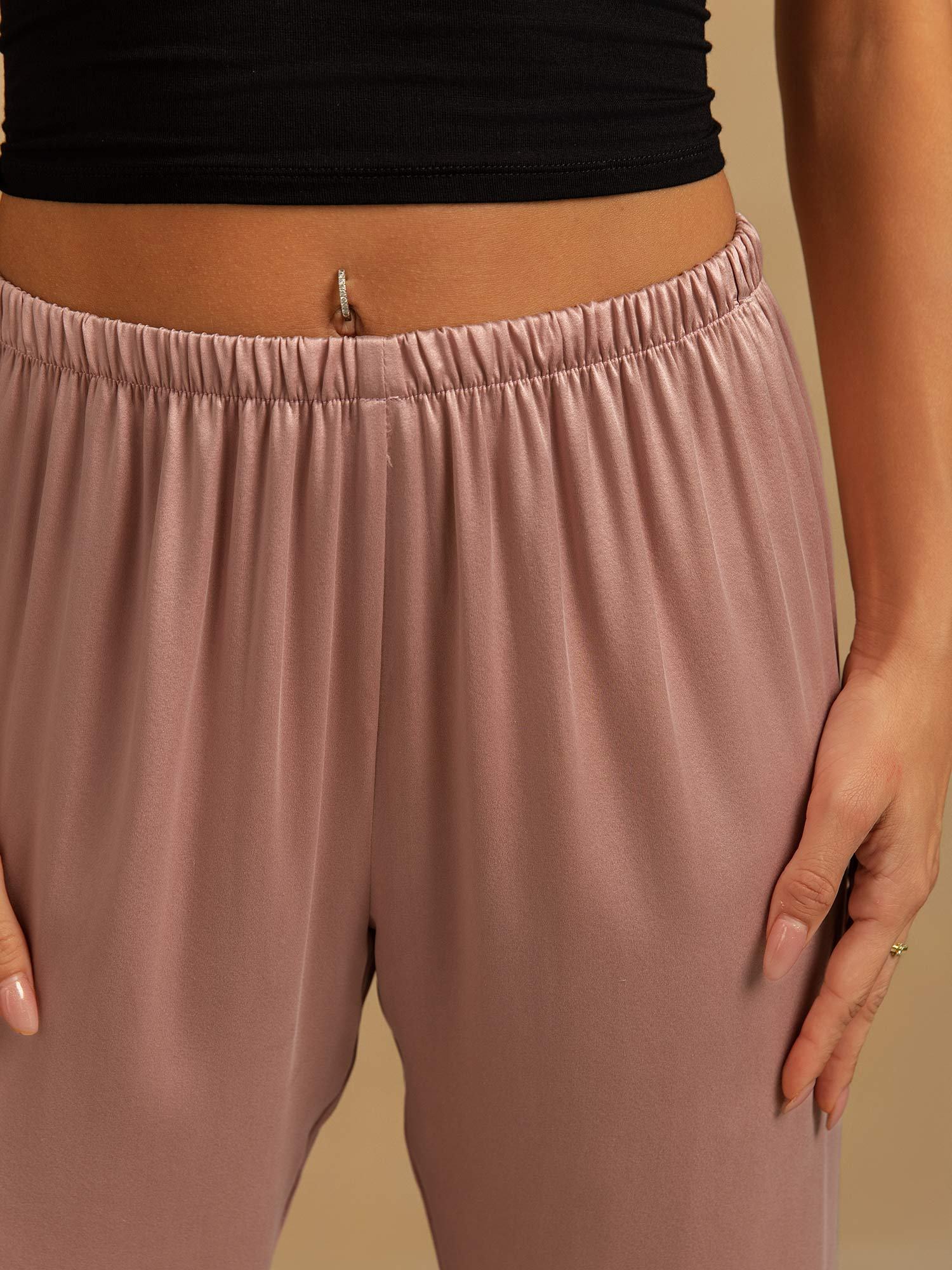 19Momme Waschbare Seidenweite Hose Damen Schlafhose mit Elastischem Bund - Image 19