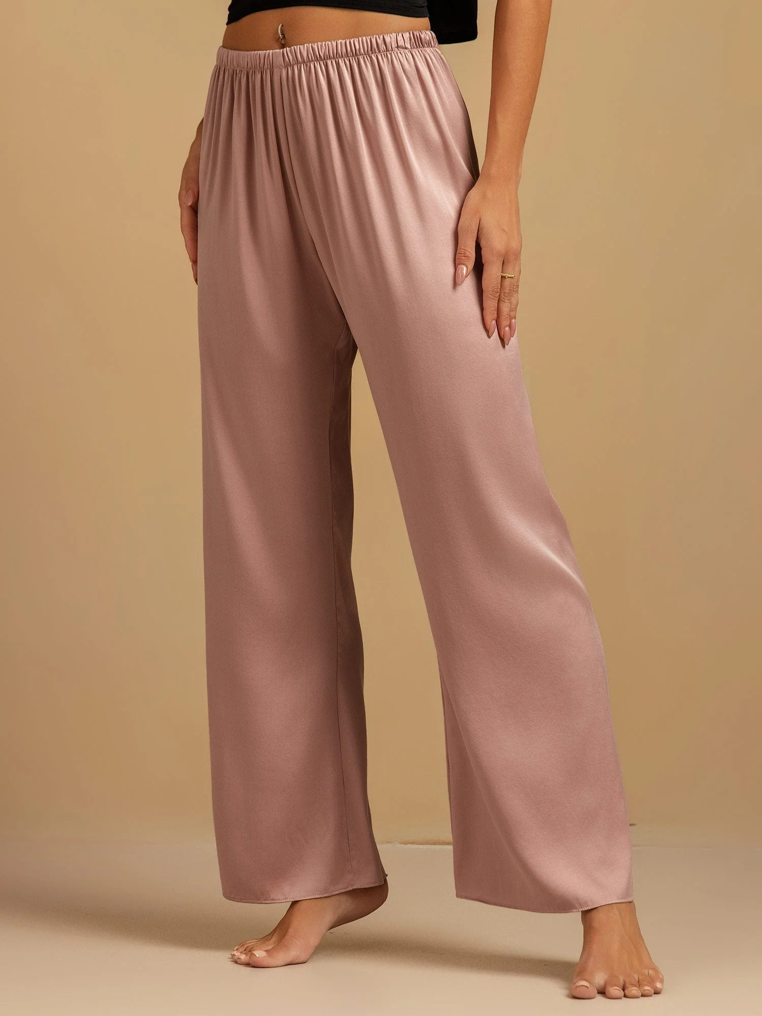 19Momme Waschbare Seidenweite Hose Damen Schlafhose mit Elastischem Bund - Image 21
