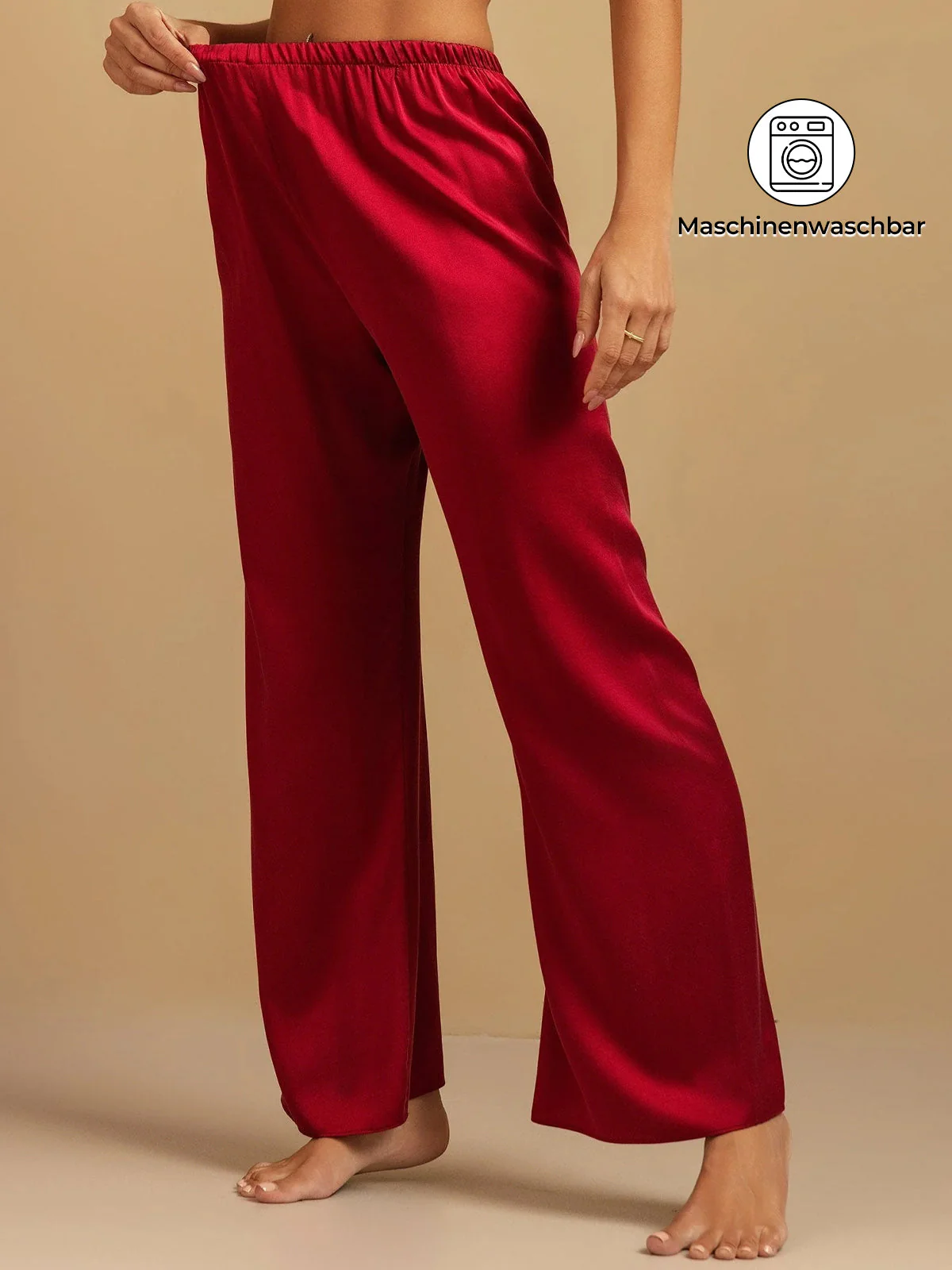 19Momme Waschbare Seidenweite Hose Damen Schlafhose mit Elastischem Bund - Image 23