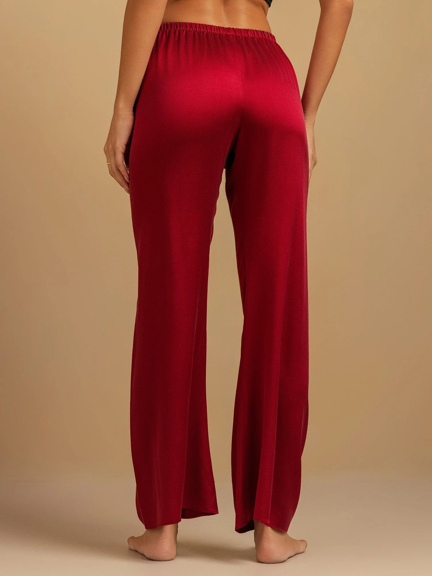 19Momme Waschbare Seidenweite Hose Damen Schlafhose mit Elastischem Bund - Image 24