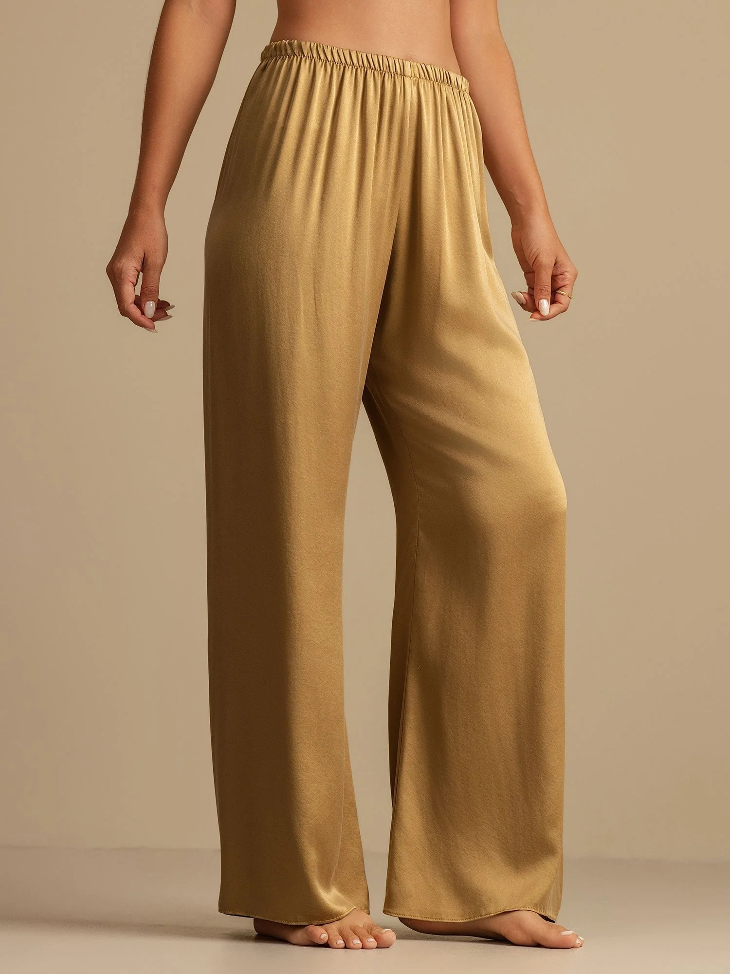 19Momme Waschbare Seidenweite Hose Damen Schlafhose mit Elastischem Bund - Image 3