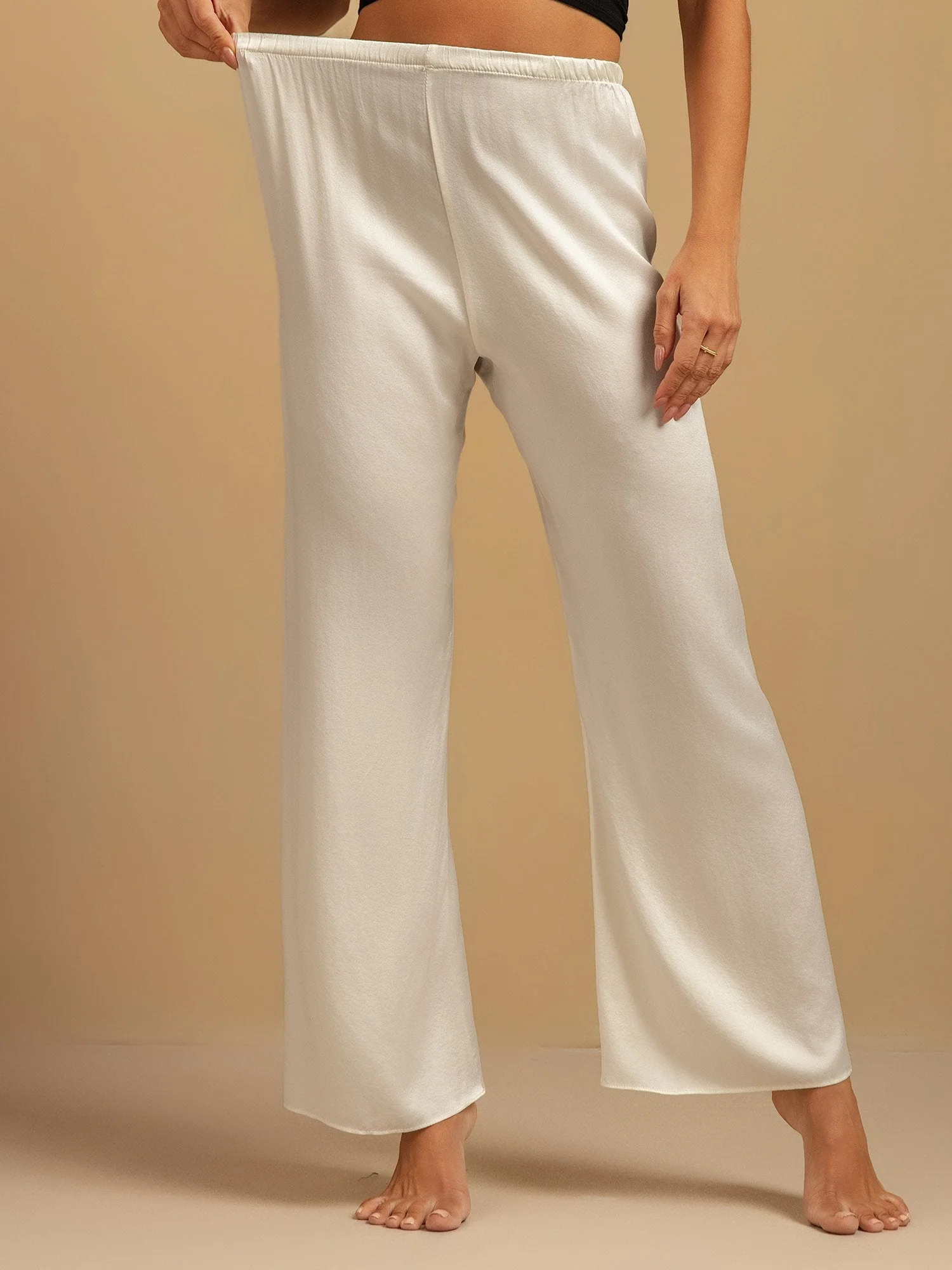 19Momme Waschbare Seidenweite Hose Damen Schlafhose mit Elastischem Bund - Image 34
