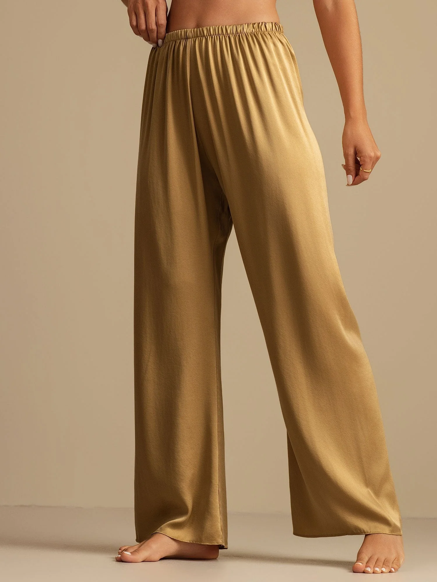 19Momme Waschbare Seidenweite Hose Damen Schlafhose mit Elastischem Bund - Image 4
