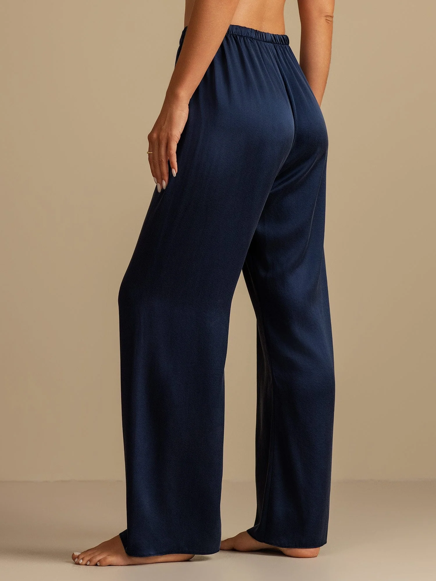 19Momme Waschbare Seidenweite Hose Damen Schlafhose mit Elastischem Bund - Image 9