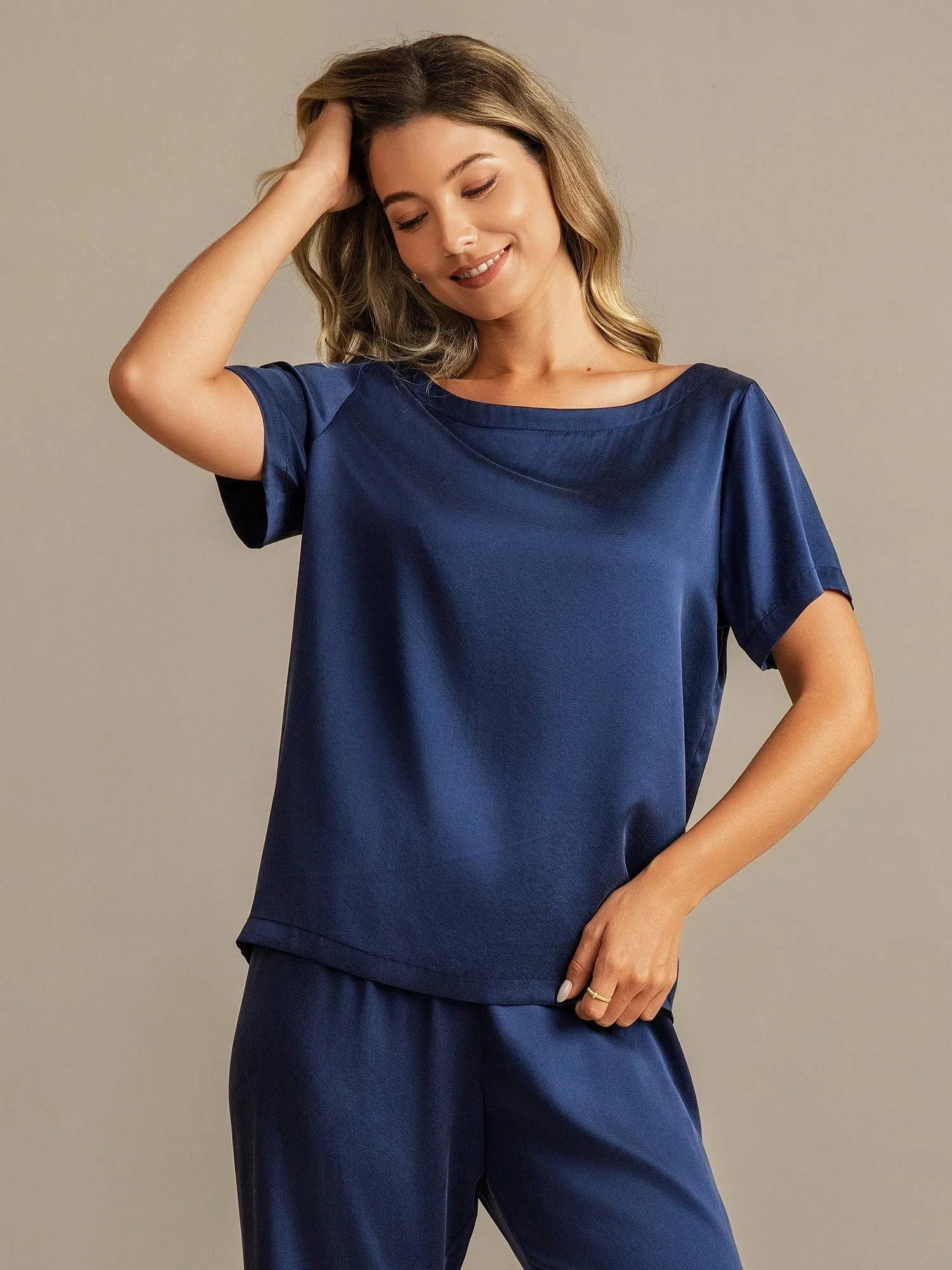 19 Momme Damen Waschbare Seide Kurzarm Pyjama Set - Image 11