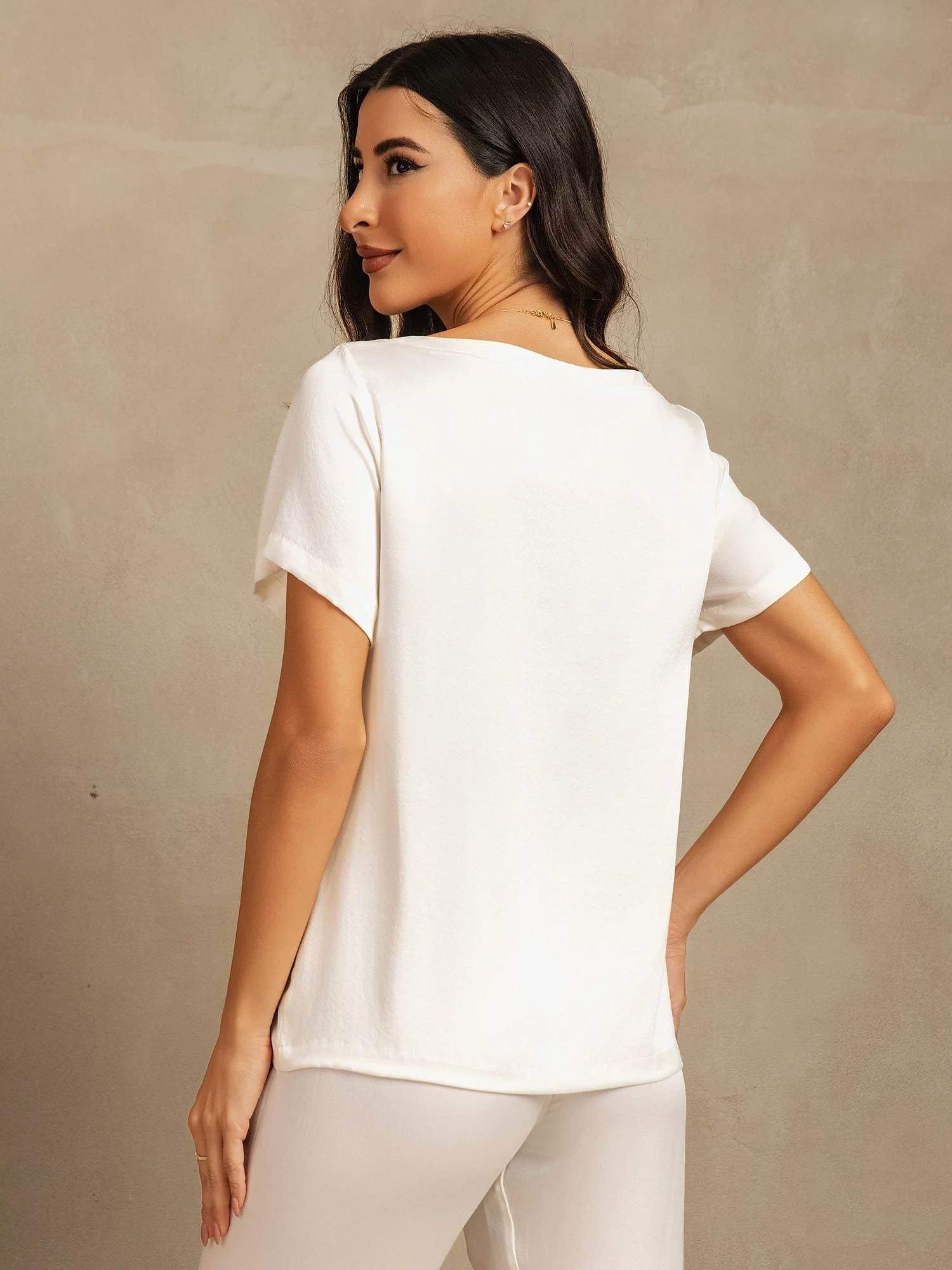 19 Momme Damen Waschbare Seide Kurzarm Pyjama Set - Image 32