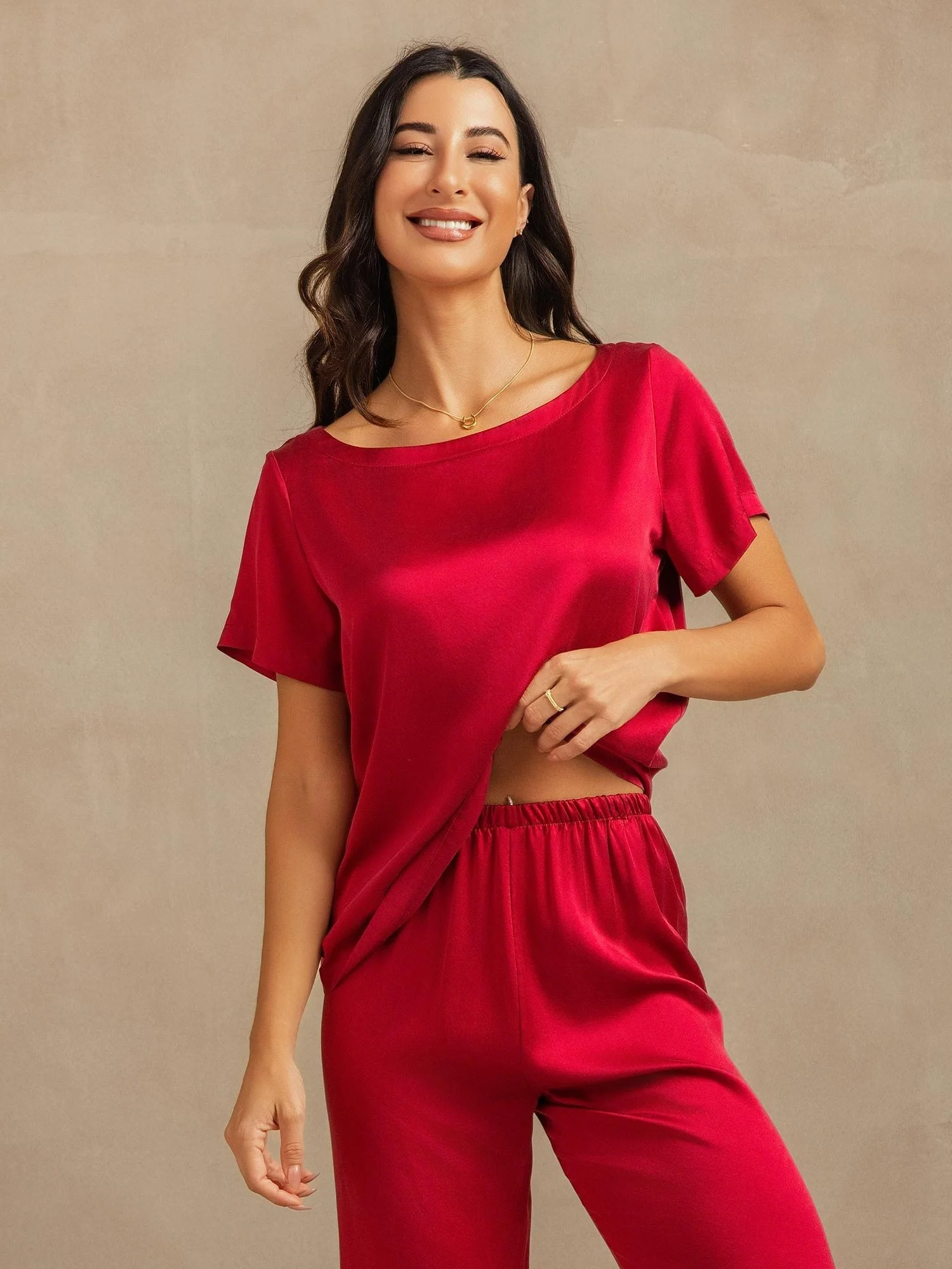 19 Momme Damen Waschbare Seide Kurzarm Pyjama Set - Image 8
