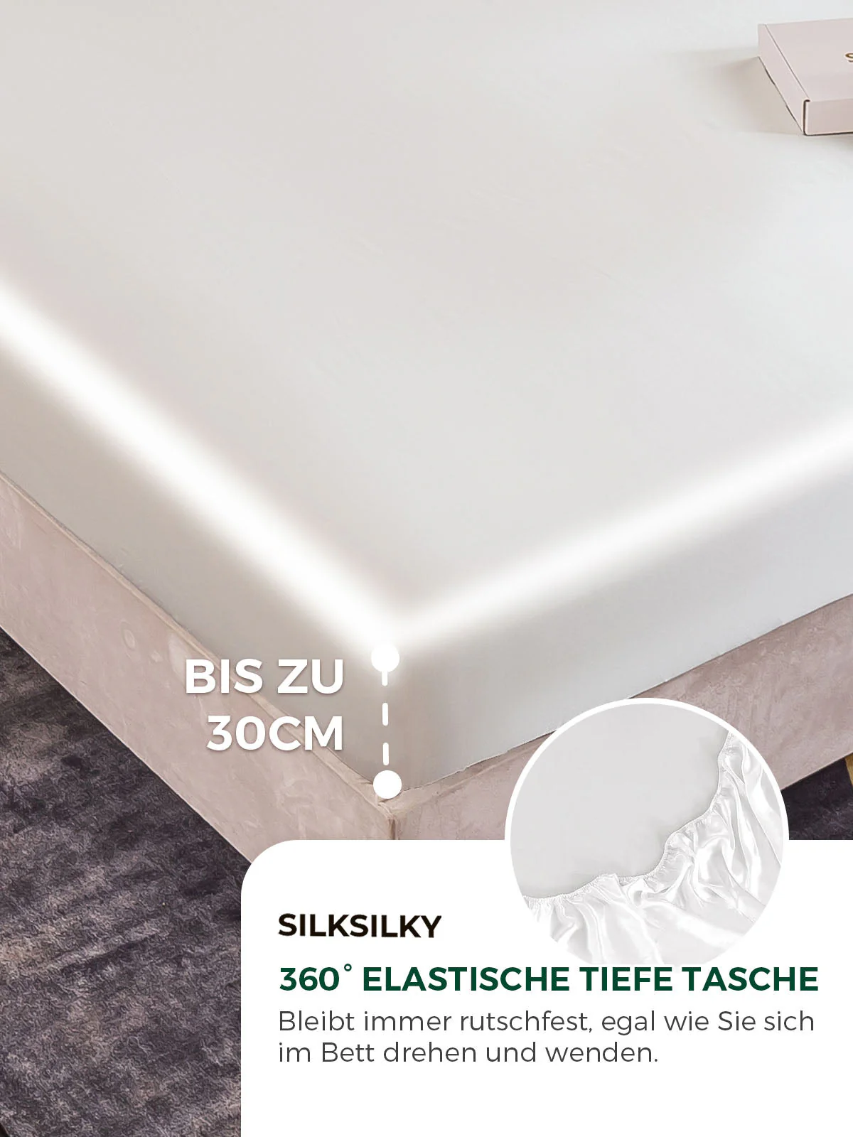25Momme 3tlg Seide 1x Spannbettlaken+2x Kissenbezug - Image 16