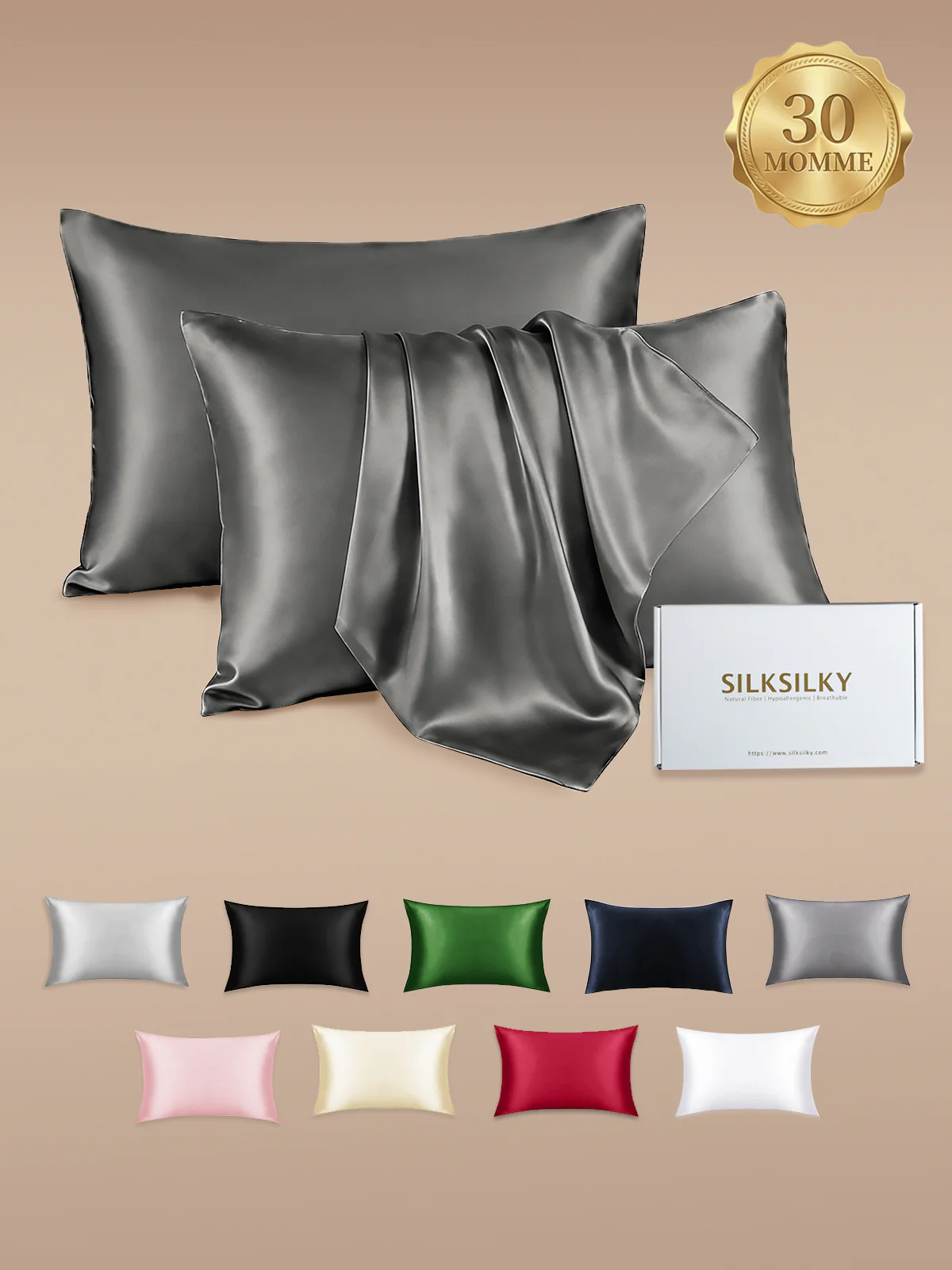 2Pcs 30Momme 100% Kissenbezüge Bundle - Versteckter Reißverschluss - Image 37