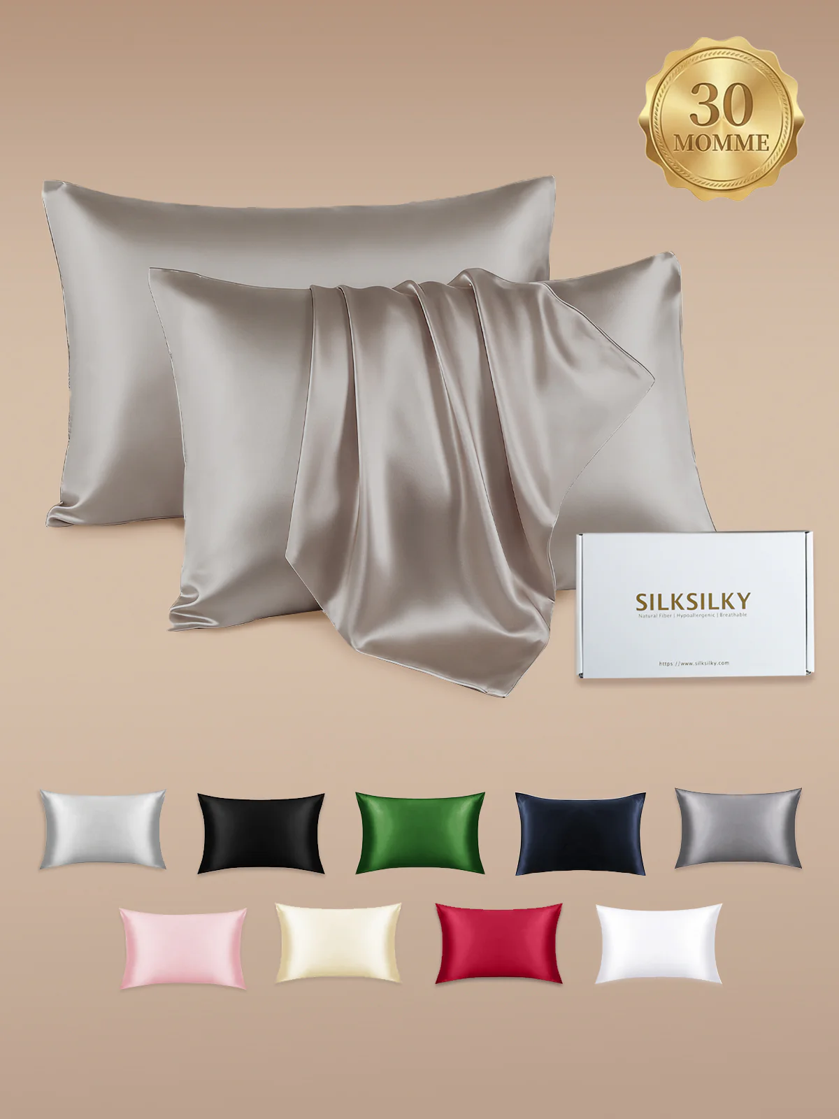 2Pcs 30Momme 100% Kissenbezüge Bundle - Versteckter Reißverschluss - Image 7