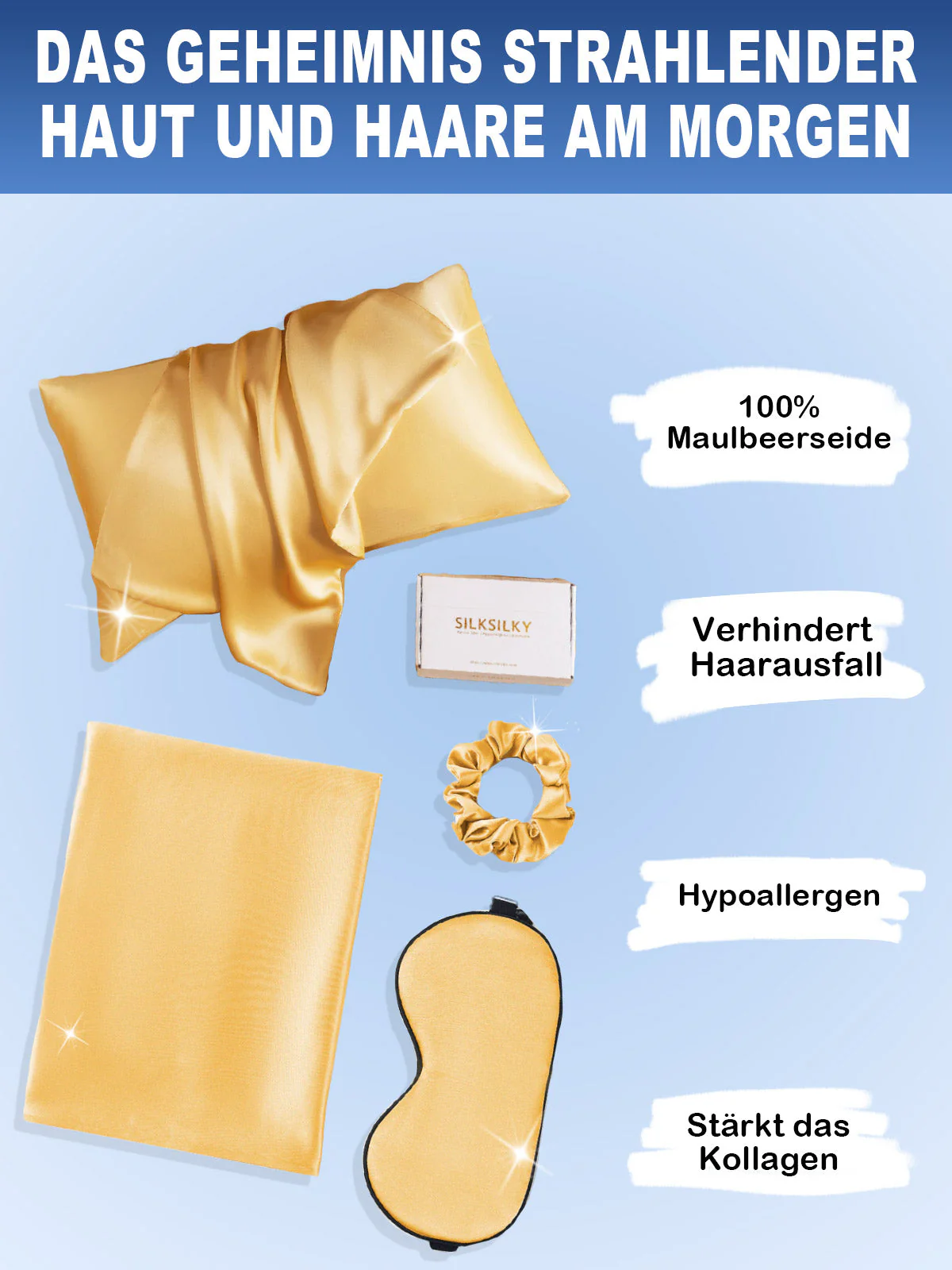19Momme 3Pcs Set Perfektes Seide Schönheitsset für Haar - Image 53