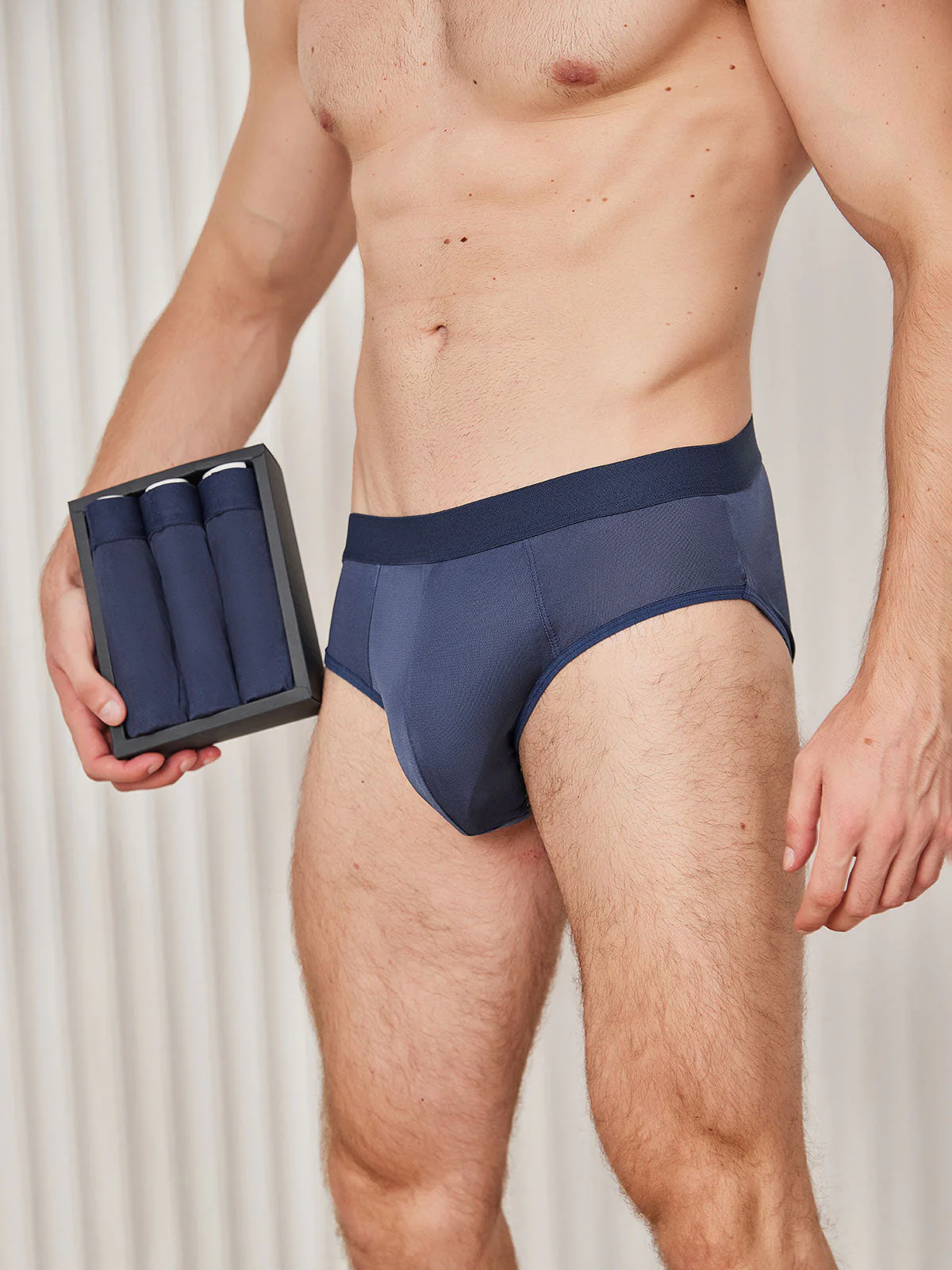 3 Stück Herren Slip Atmungsaktive Reine Seide Unterwäsche - Image 11