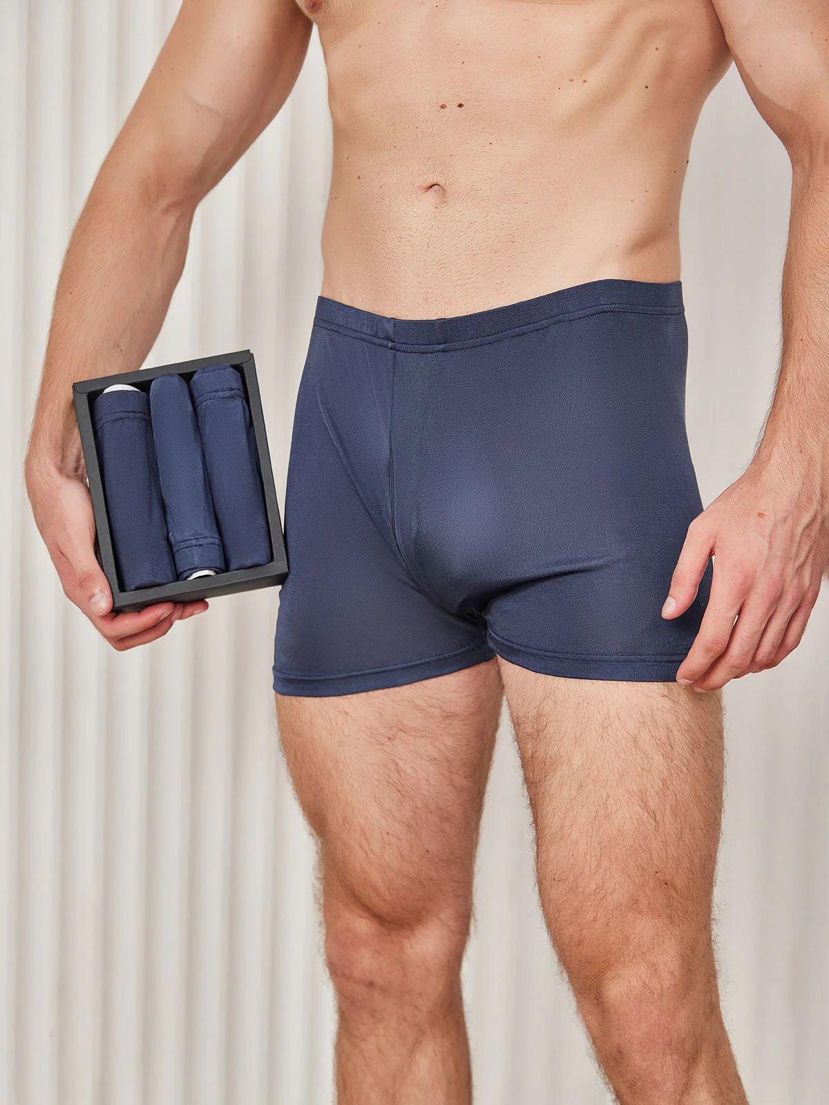 3 Stück Herren Boxer Shorts aus Reiner Seide mit Offenem Eingriff - Image 4
