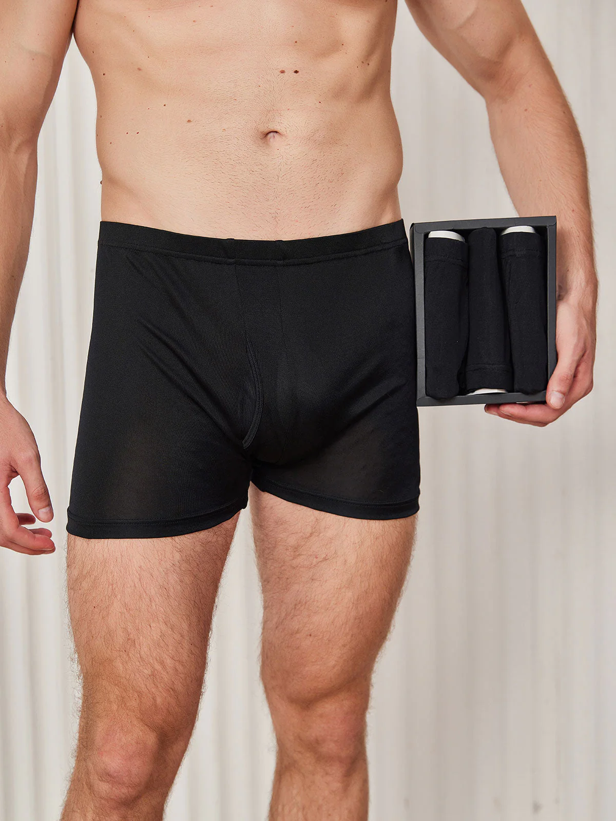 3 Stück Herren Boxer Shorts aus Reiner Seide mit Offenem Eingriff - Image 9