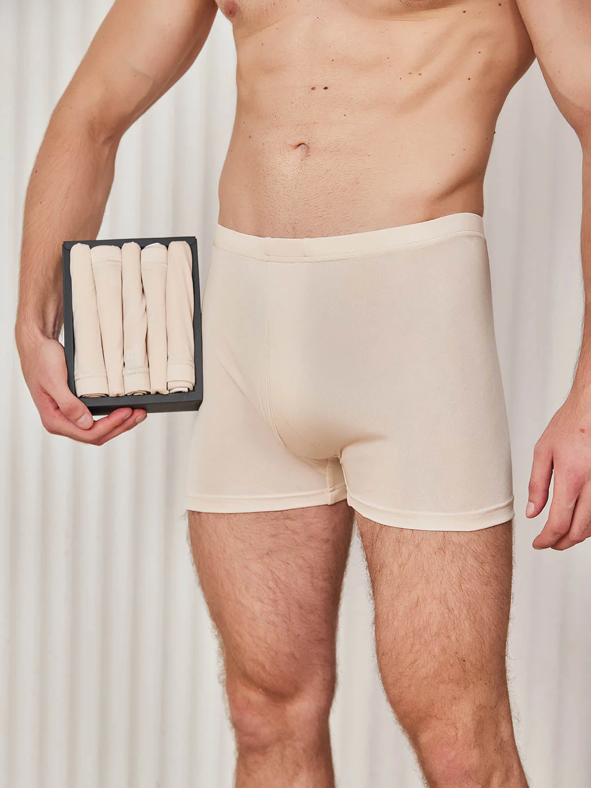 5 Stück Gestrickte Herren-Boxershorts aus Maulbeerseide mit Frontöffnung - Image 9