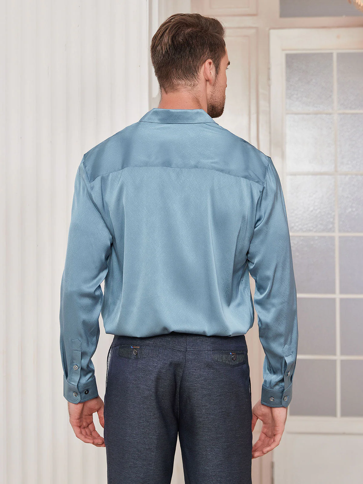 Clearance - Klassisches Herrenhemd aus Seide mit langen Ärmeln - Image 11