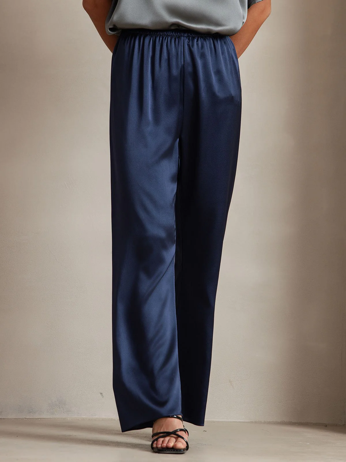 19Momme Modische Hochtaillierte Weitbein-Hosen - Image 19