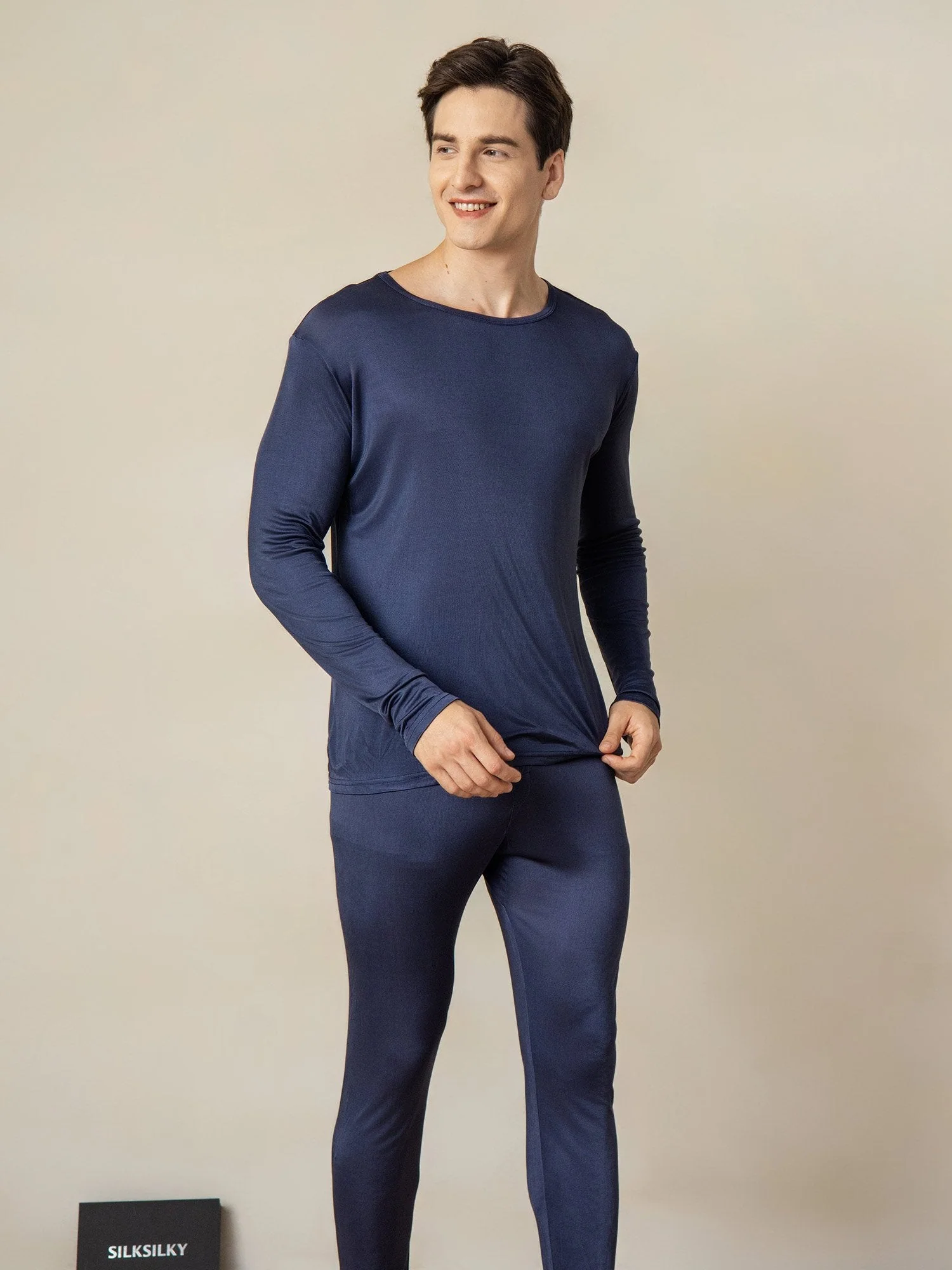 Herren Seidenjersey Langarm Unterwäsche - Image 13