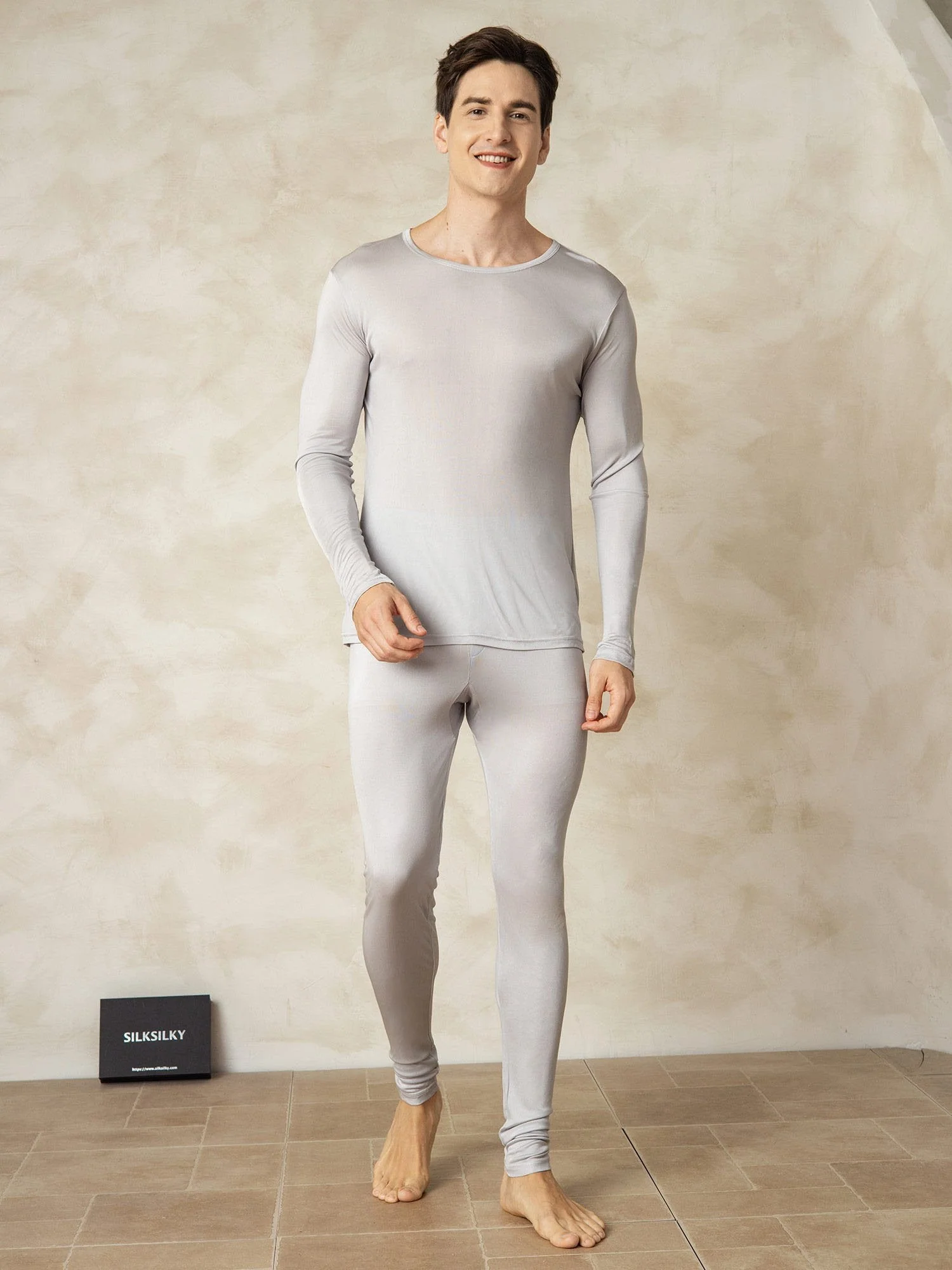 Herren Seidenjersey Langarm Unterwäsche - Image 4
