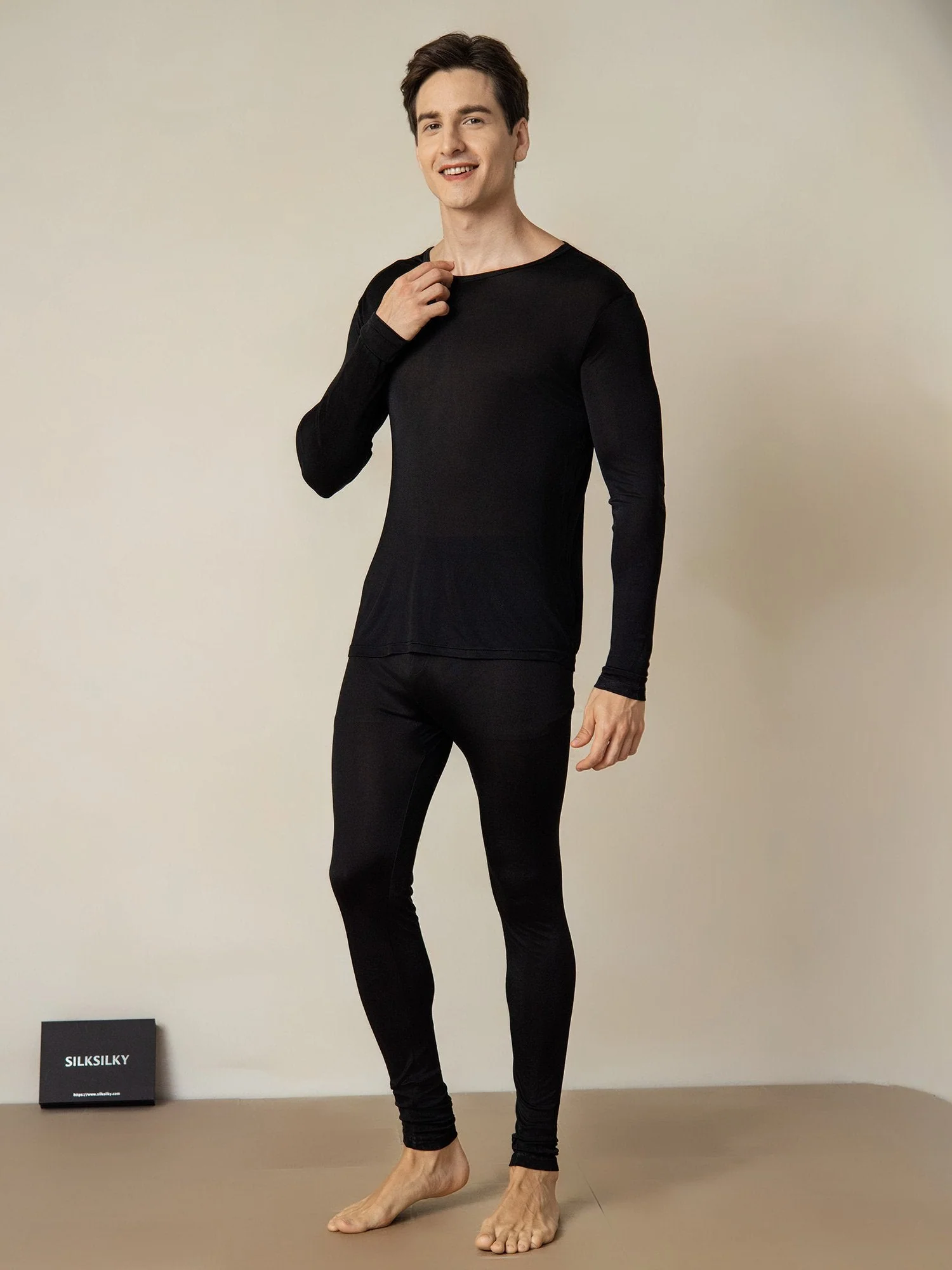 Herren Seidenjersey Langarm Unterwäsche - Image 7